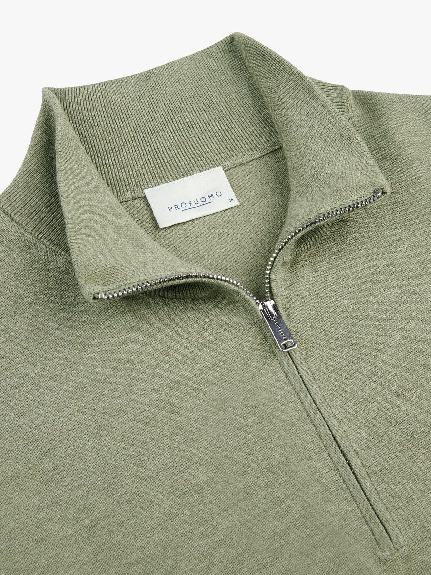 
                  
                    PROFUOMO - Green Luxury Basic Half Zip Truien Profuomo 
                  
                