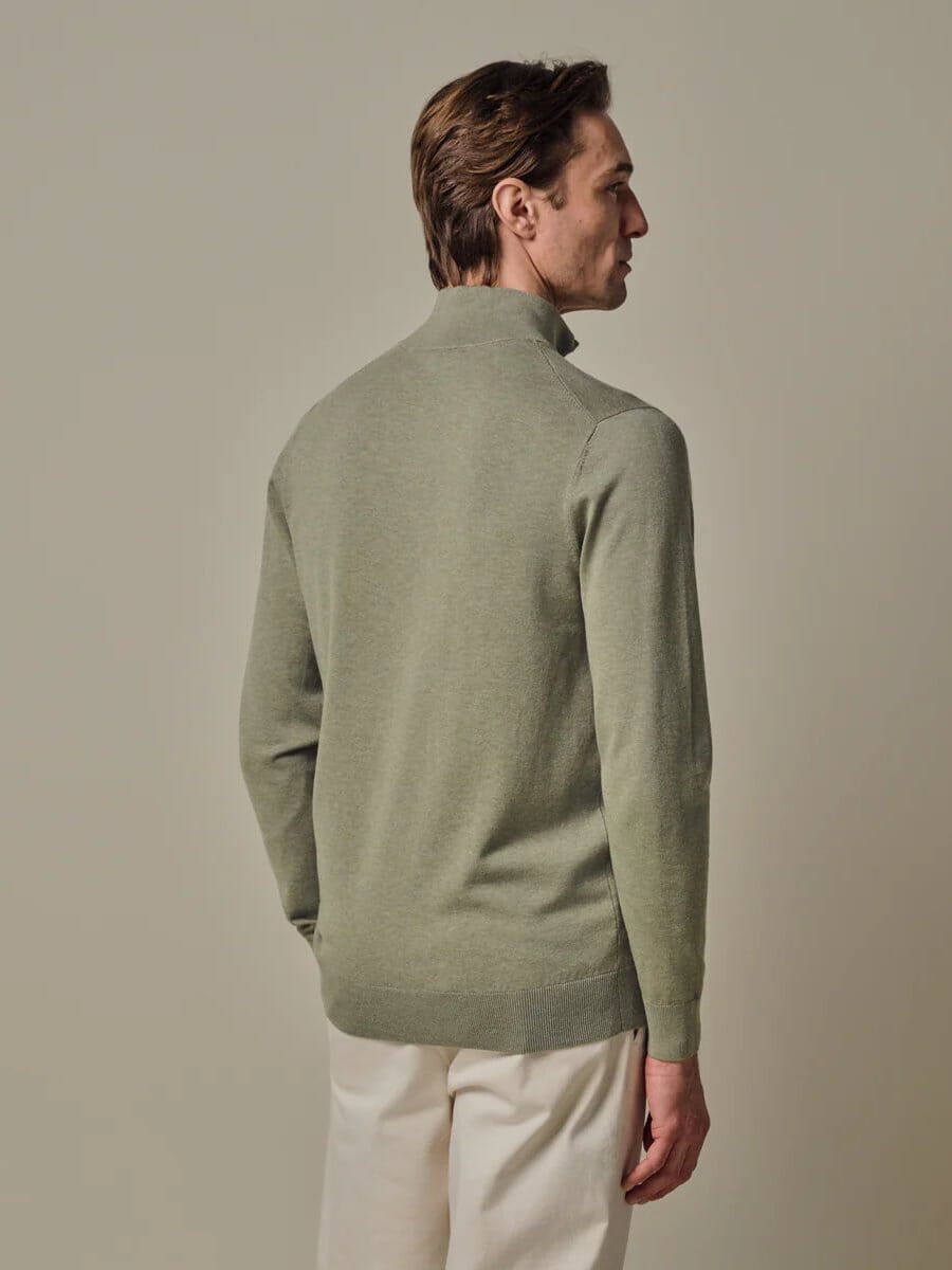 
                  
                    PROFUOMO - Green Luxury Basic Half Zip Truien Profuomo 
                  
                