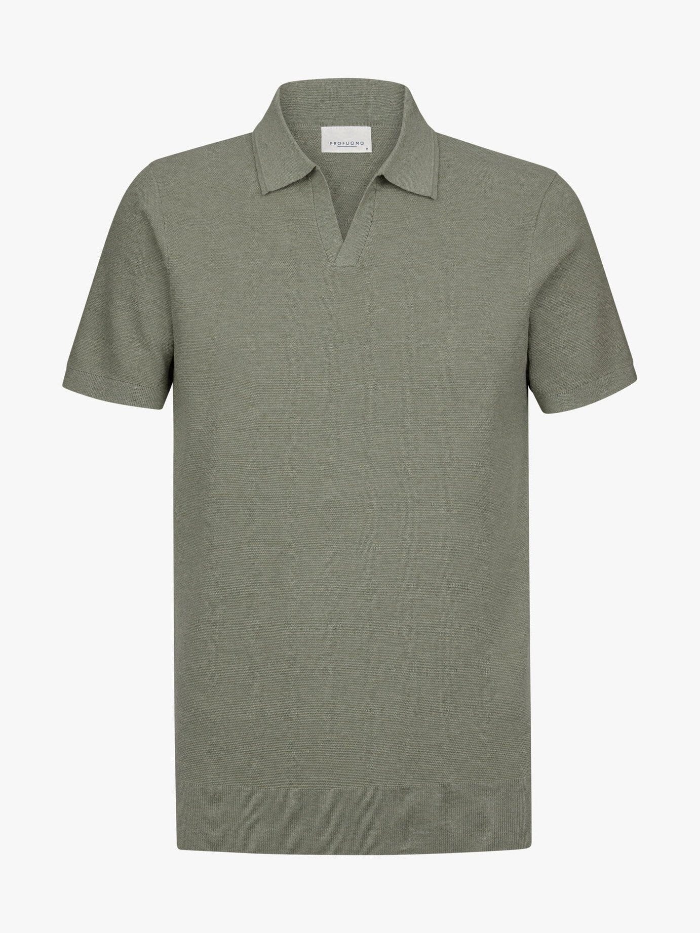 PROFUOMO - Green Luxury Basic Open Collar Polo Polo's Profuomo 