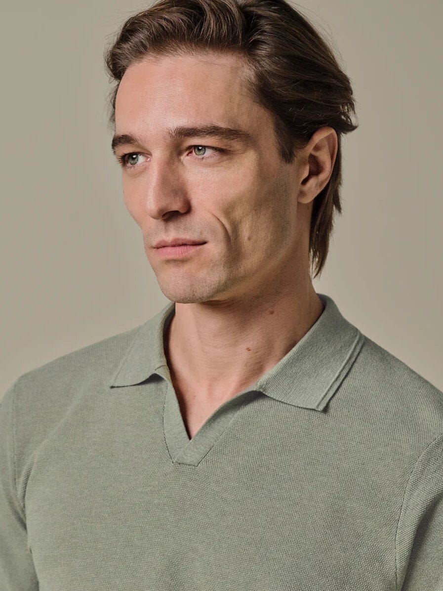 
                  
                    PROFUOMO - Green Luxury Basic Open Collar Polo Polo's Profuomo 
                  
                