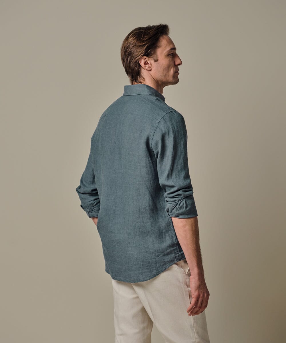 
                  
                    PROFUOMO - Grey blue linen shirt Hemden Profuomo 
                  
                