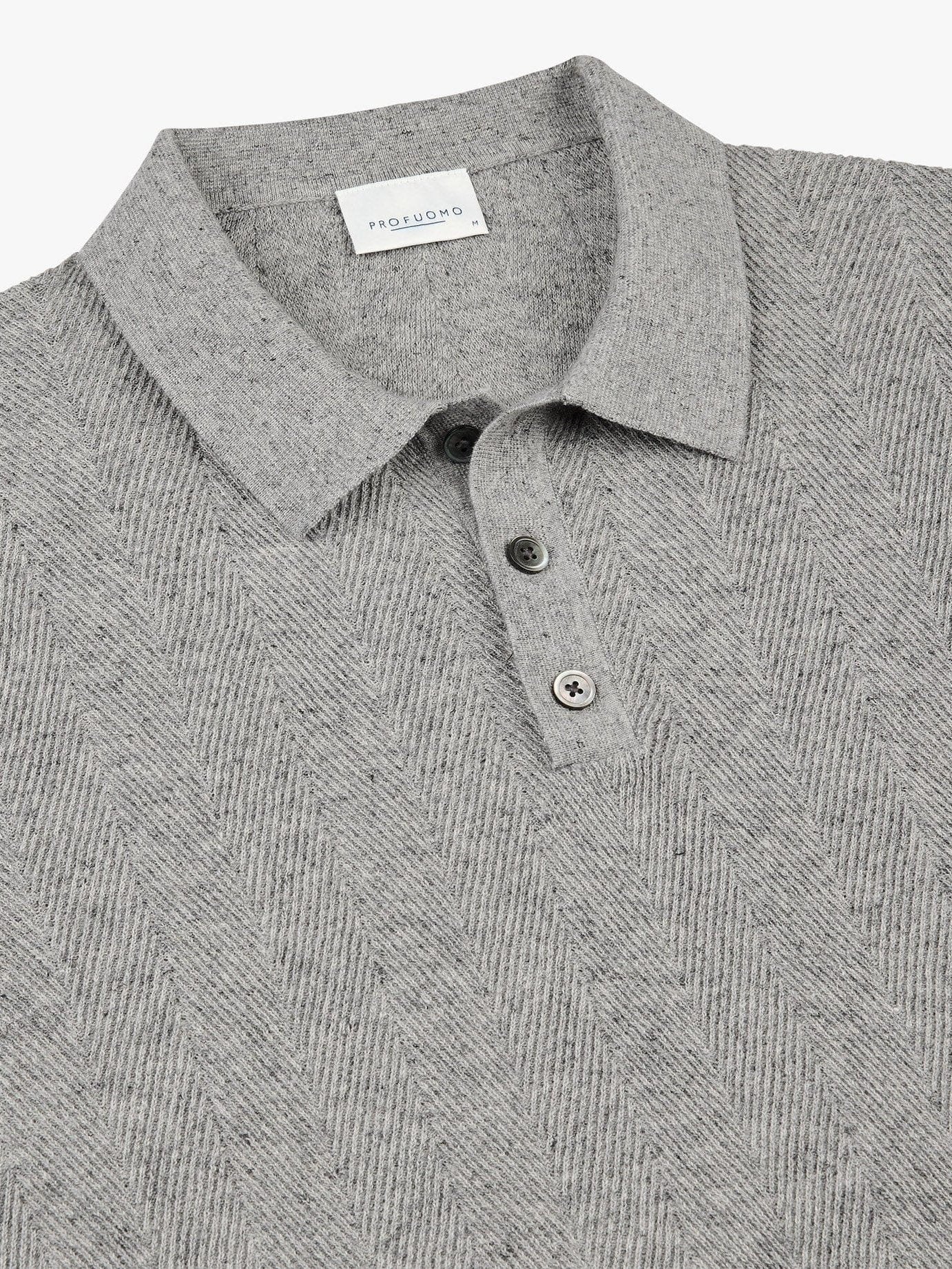 
                  
                    PROFUOMO - Grey cotton linen polo Polo's Profuomo 
                  
                