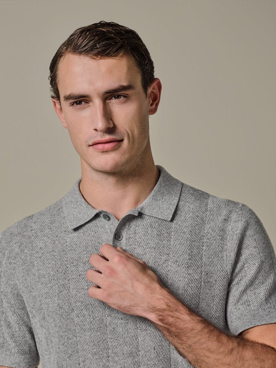 
                  
                    PROFUOMO - Grey cotton linen polo Polo's Profuomo 
                  
                