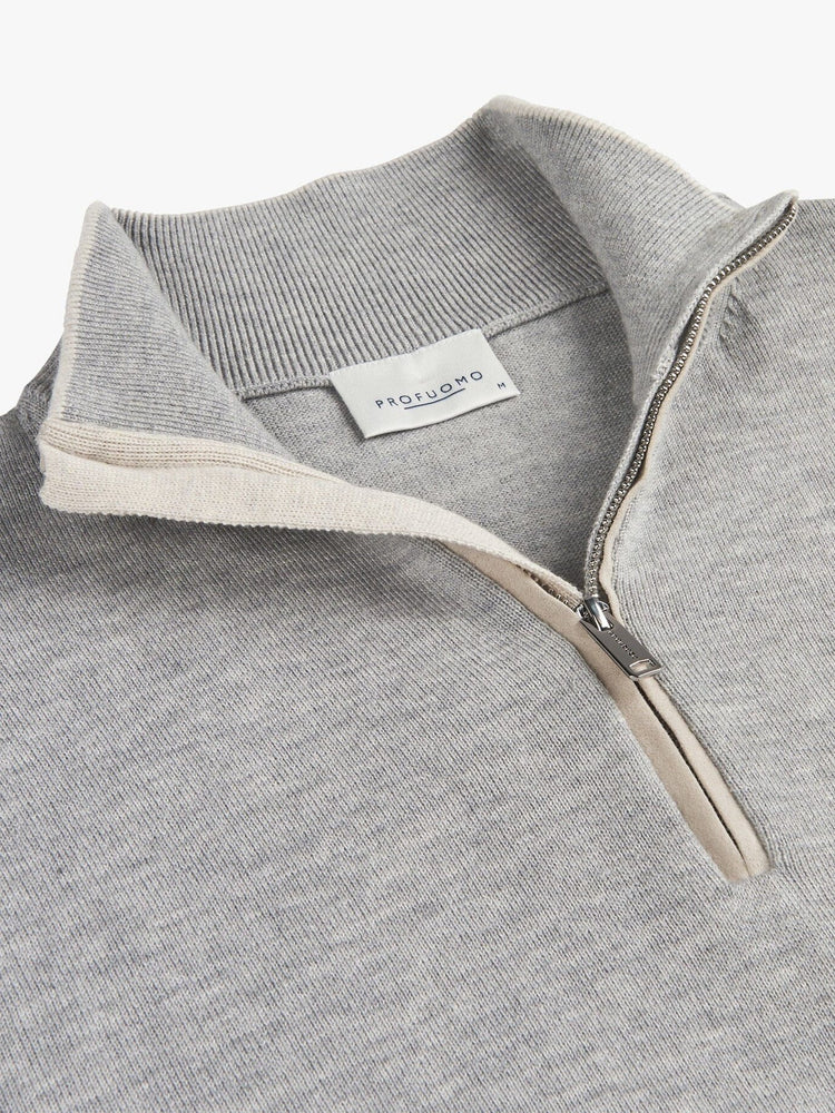 
                  
                    PROFUOMO - Grey Wool Blend Half Zip Truien Profuomo 
                  
                