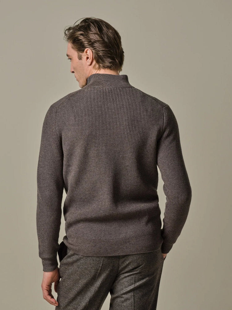 
                  
                    PROFUOMO - Half Zip Sweater Bruin Truien Profuomo 
                  
                