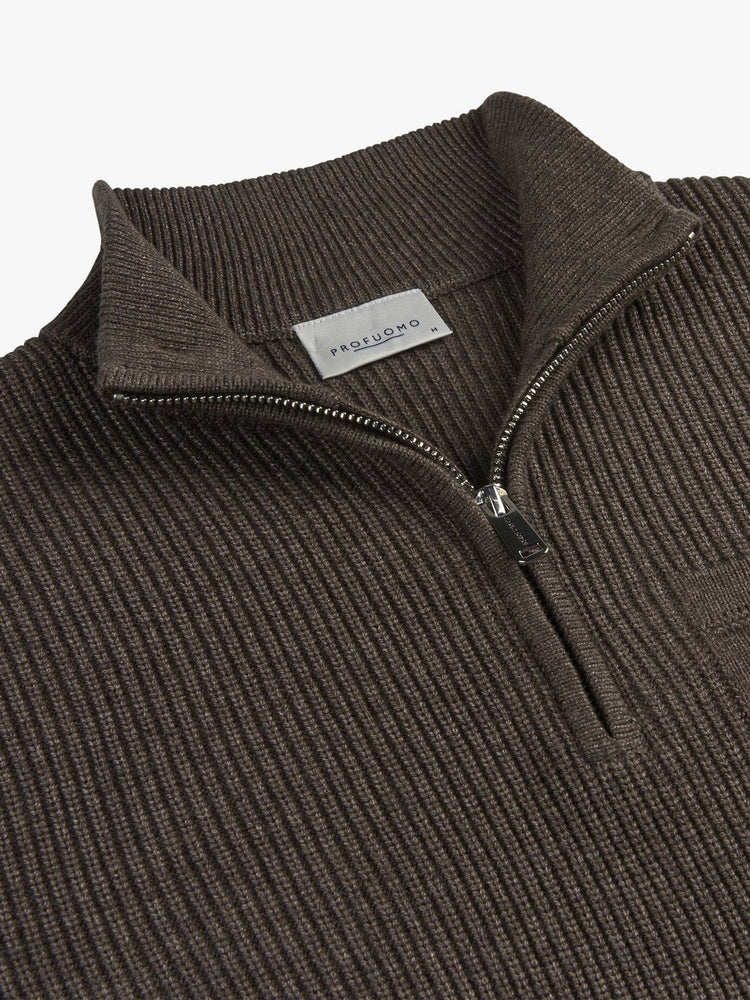 
                  
                    PROFUOMO - Half Zip Sweater Bruin Truien Profuomo 
                  
                