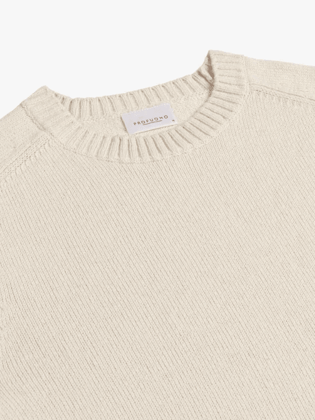 
                  
                    PROFUOMO - Heavy Crewneck Off-White Truien Profuomo 
                  
                