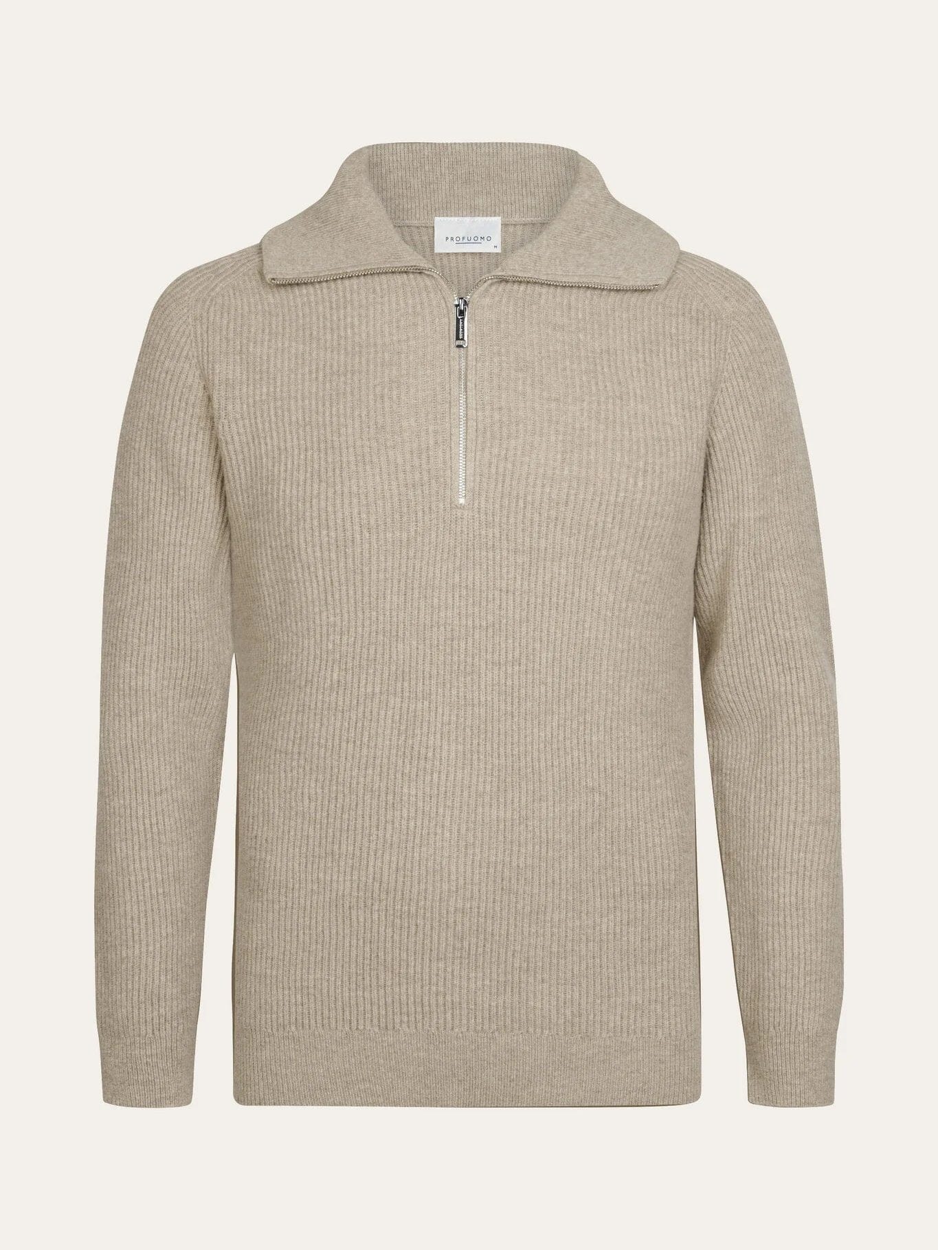 
                  
                    PROFUOMO - Heavy Wool Half Zip Beige Truien Profuomo 
                  
                