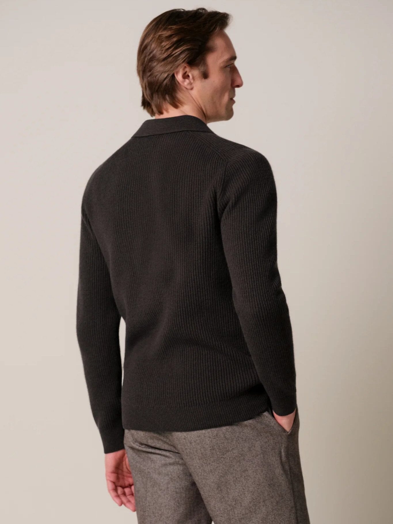 
                  
                    PROFUOMO - Heavy Wool Polo Donkerbruin Truien Profuomo 
                  
                