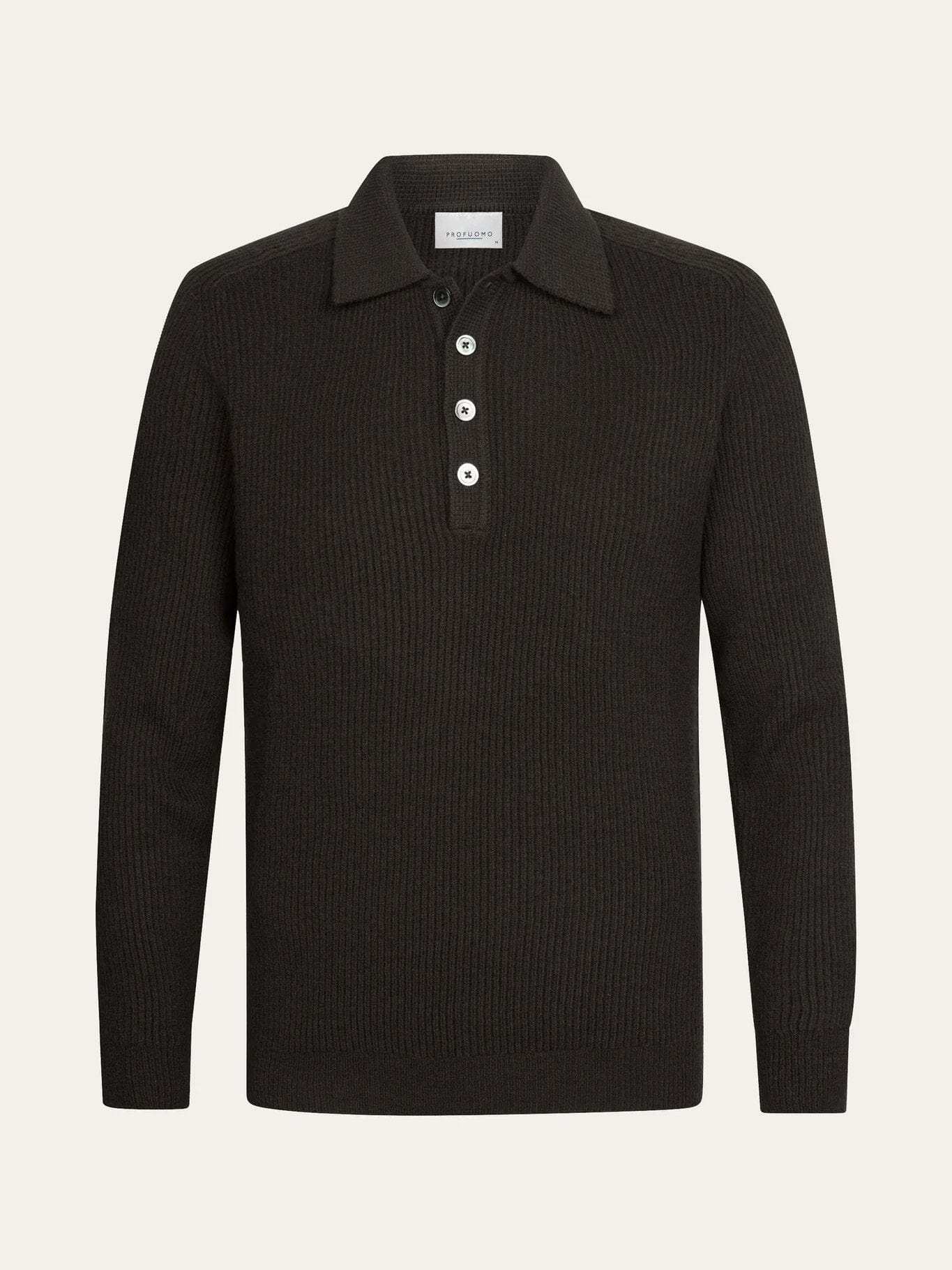 
                  
                    PROFUOMO - Heavy Wool Polo Donkerbruin Truien Profuomo 
                  
                