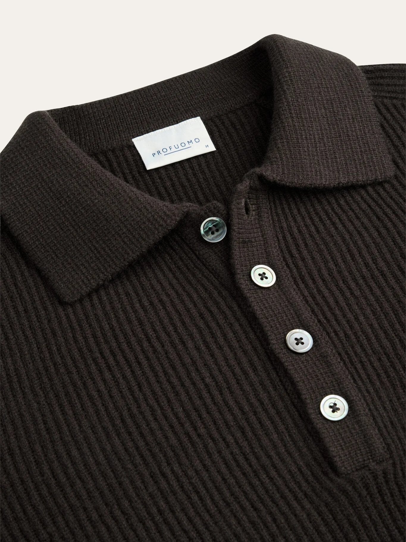 
                  
                    PROFUOMO - Heavy Wool Polo Donkerbruin Truien Profuomo 
                  
                