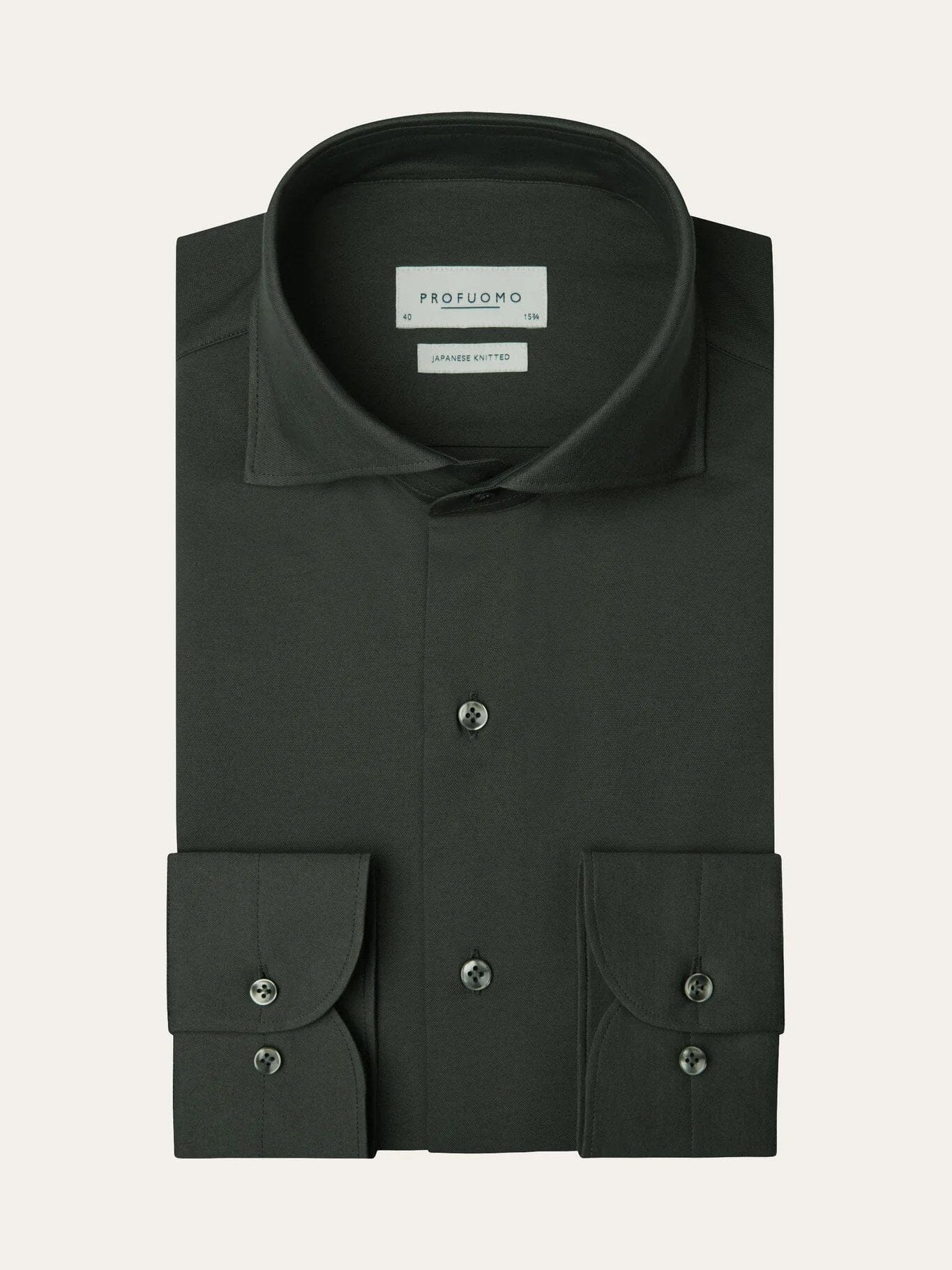 PROFUOMO - Hemd Japanese Knitted Antraciet Hemden Profuomo 