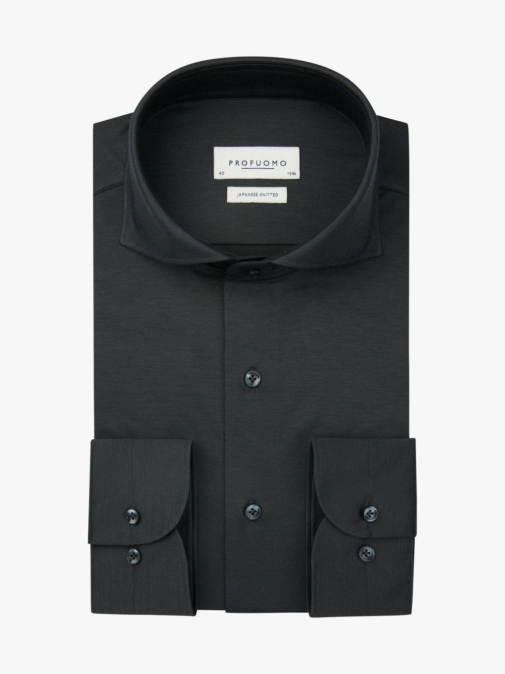 PROFUOMO - Hemd Japanese Knitted Antraciet Hemden Profuomo 