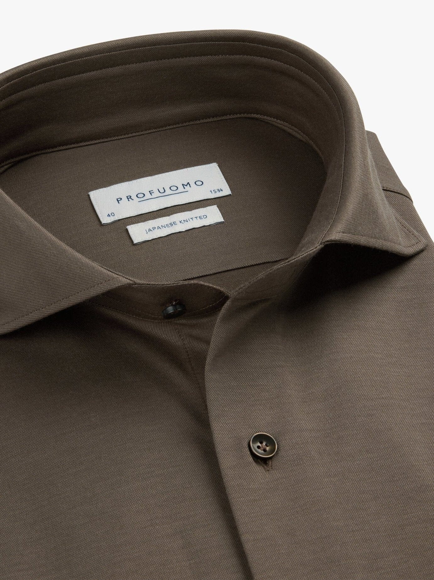 PROFUOMO - Hemd Japanese Knitted Bruin Hemden Profuomo 