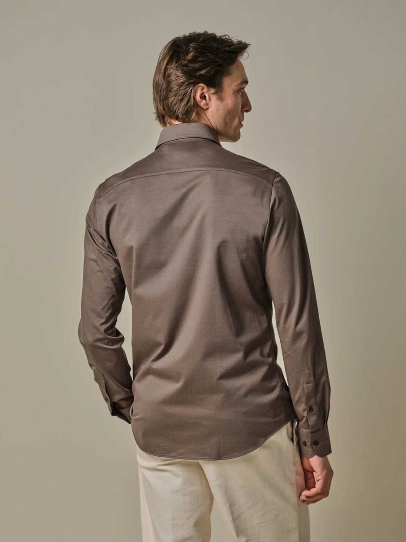 
                  
                    PROFUOMO - Hemd Japanese Knitted Bruin Hemden Profuomo 
                  
                
