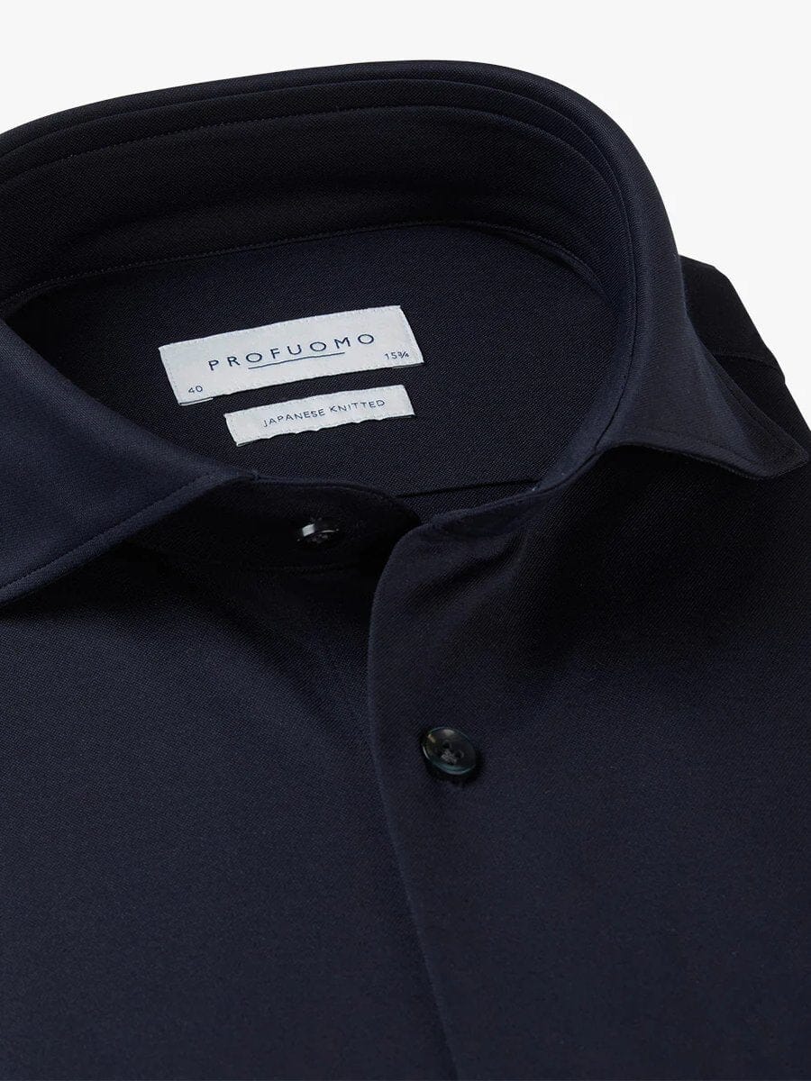 PROFUOMO - Hemd Japanese Knitted Donkerblauw Hemden Profuomo 