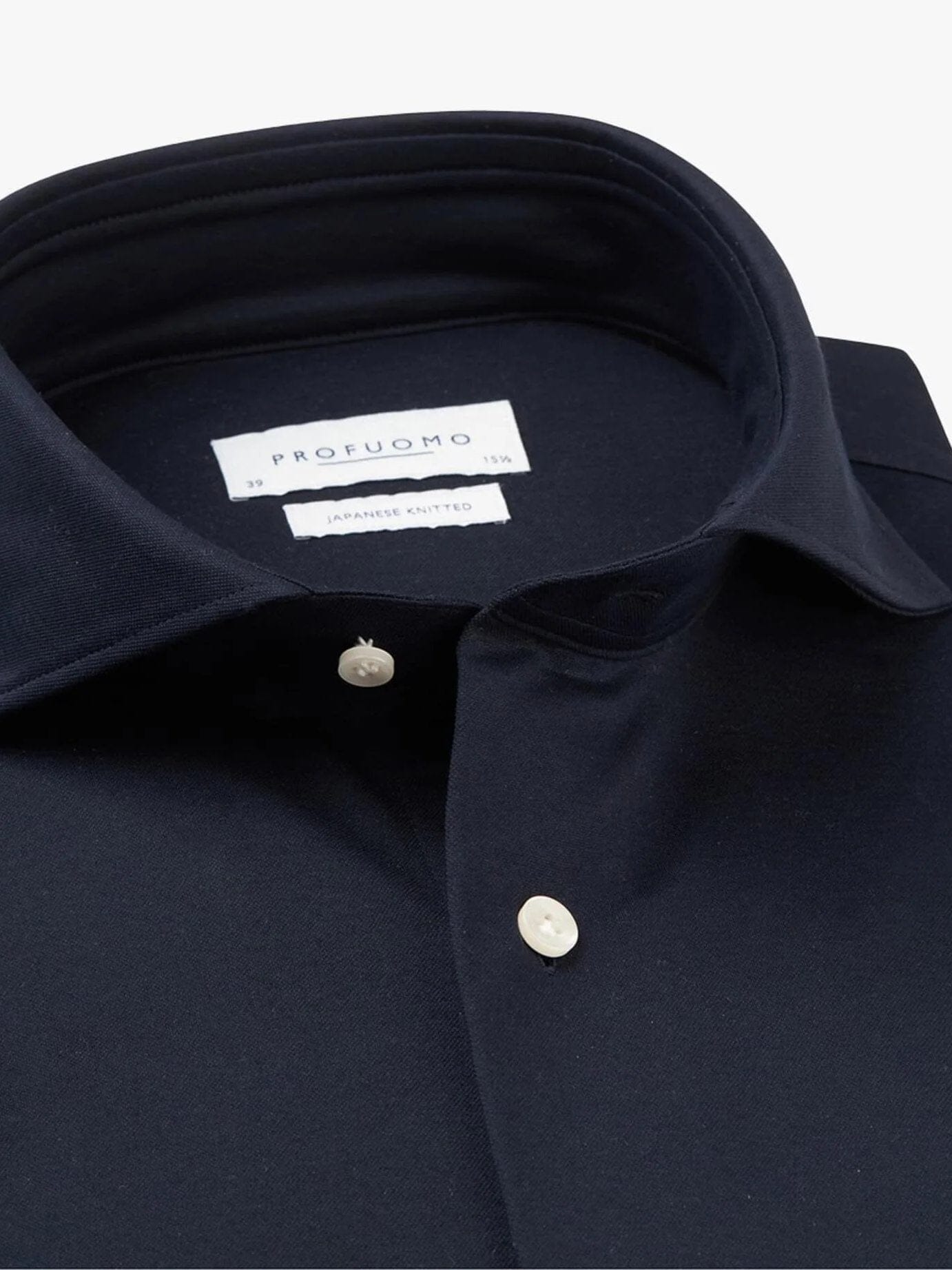 PROFUOMO - Hemd Japanese Knitted Donkerblauw Hemden Profuomo 