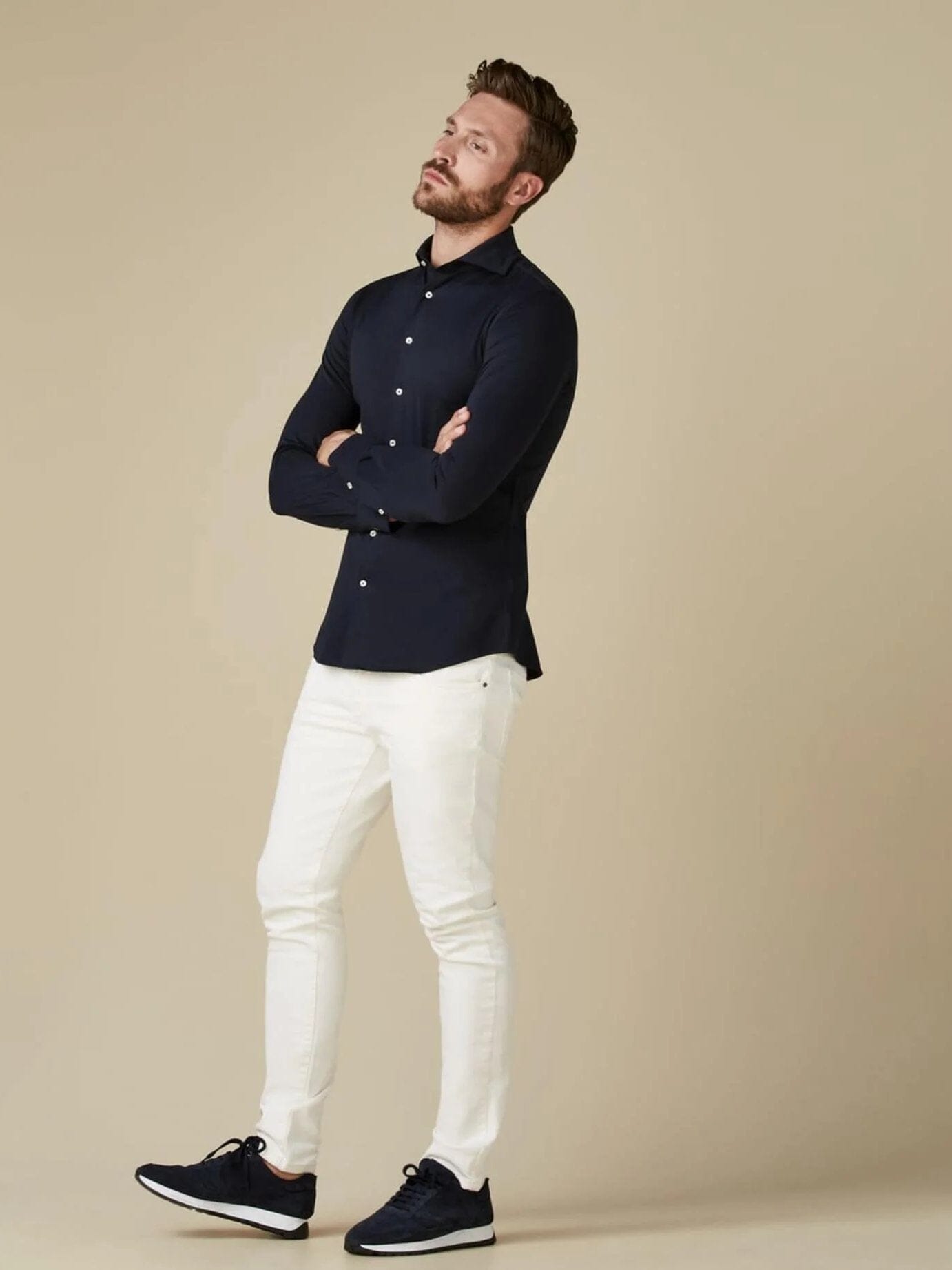 
                  
                    PROFUOMO - Hemd Japanese Knitted Donkerblauw Hemden Profuomo 
                  
                