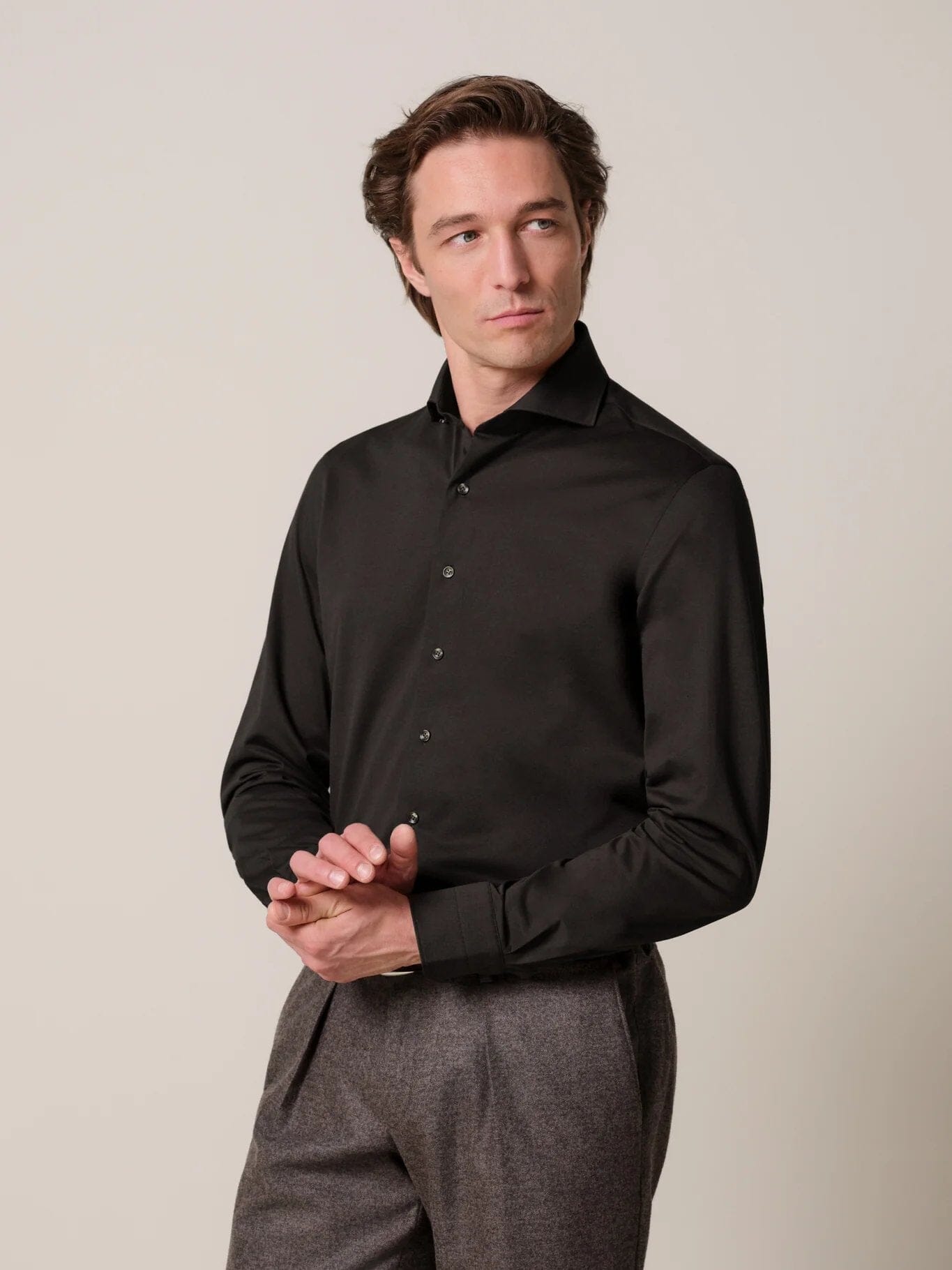 
                  
                    PROFUOMO - Hemd Japanese Knitted Donkerbruin Hemden Profuomo 
                  
                