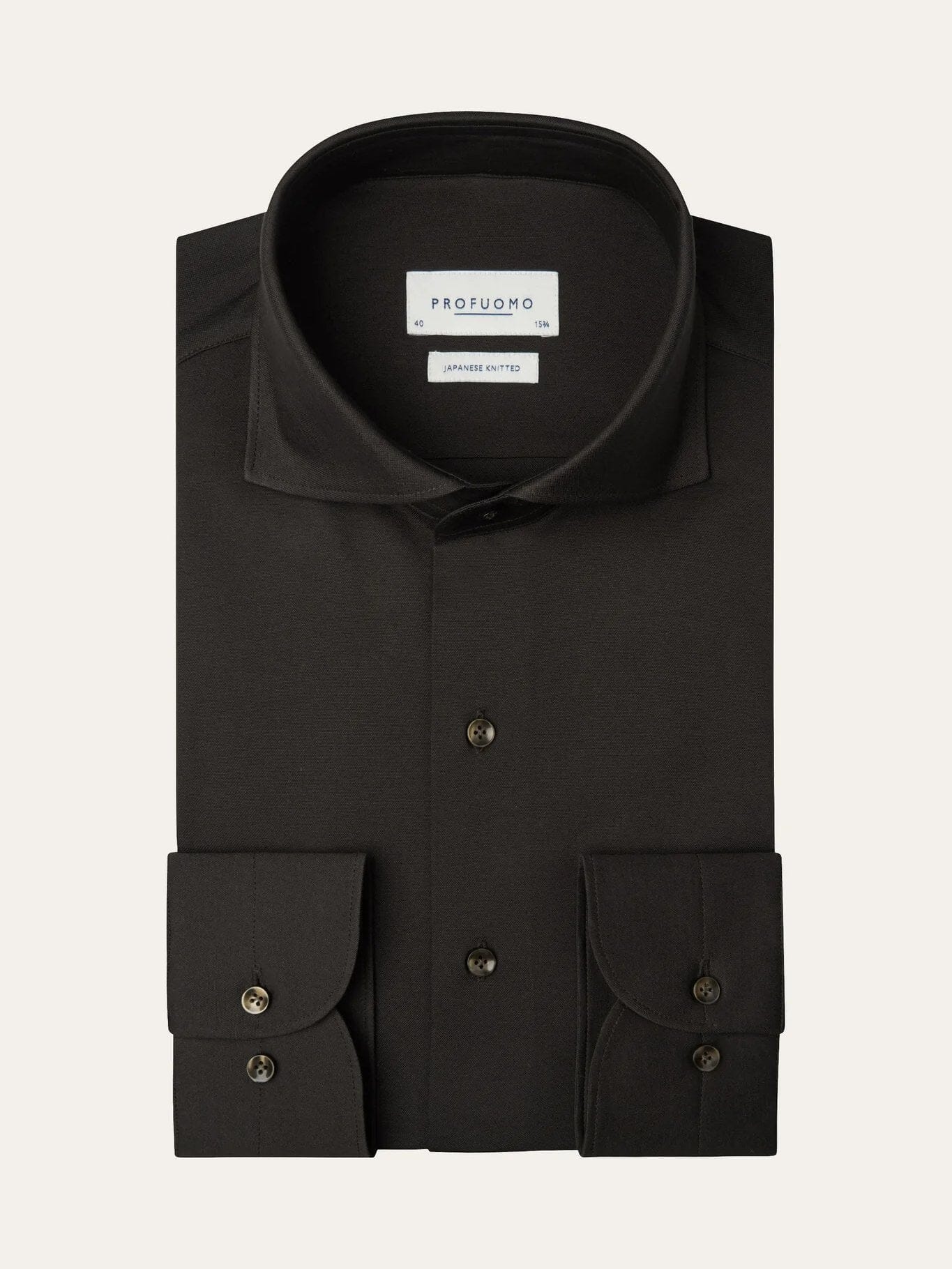 PROFUOMO - Hemd Japanese Knitted Donkerbruin Hemden Profuomo 