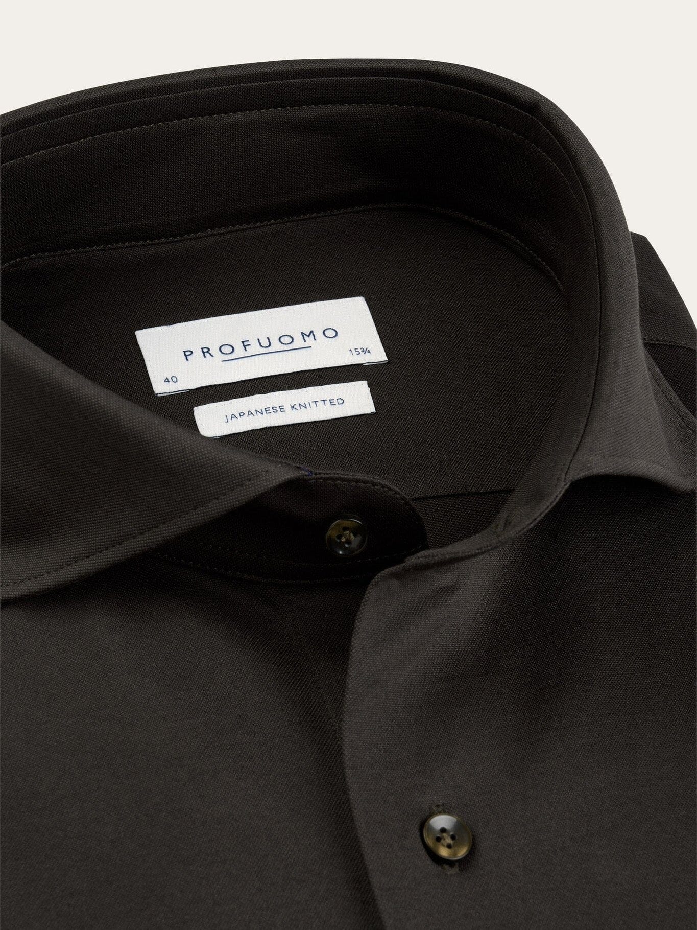 PROFUOMO - Hemd Japanese Knitted Donkerbruin Hemden Profuomo 