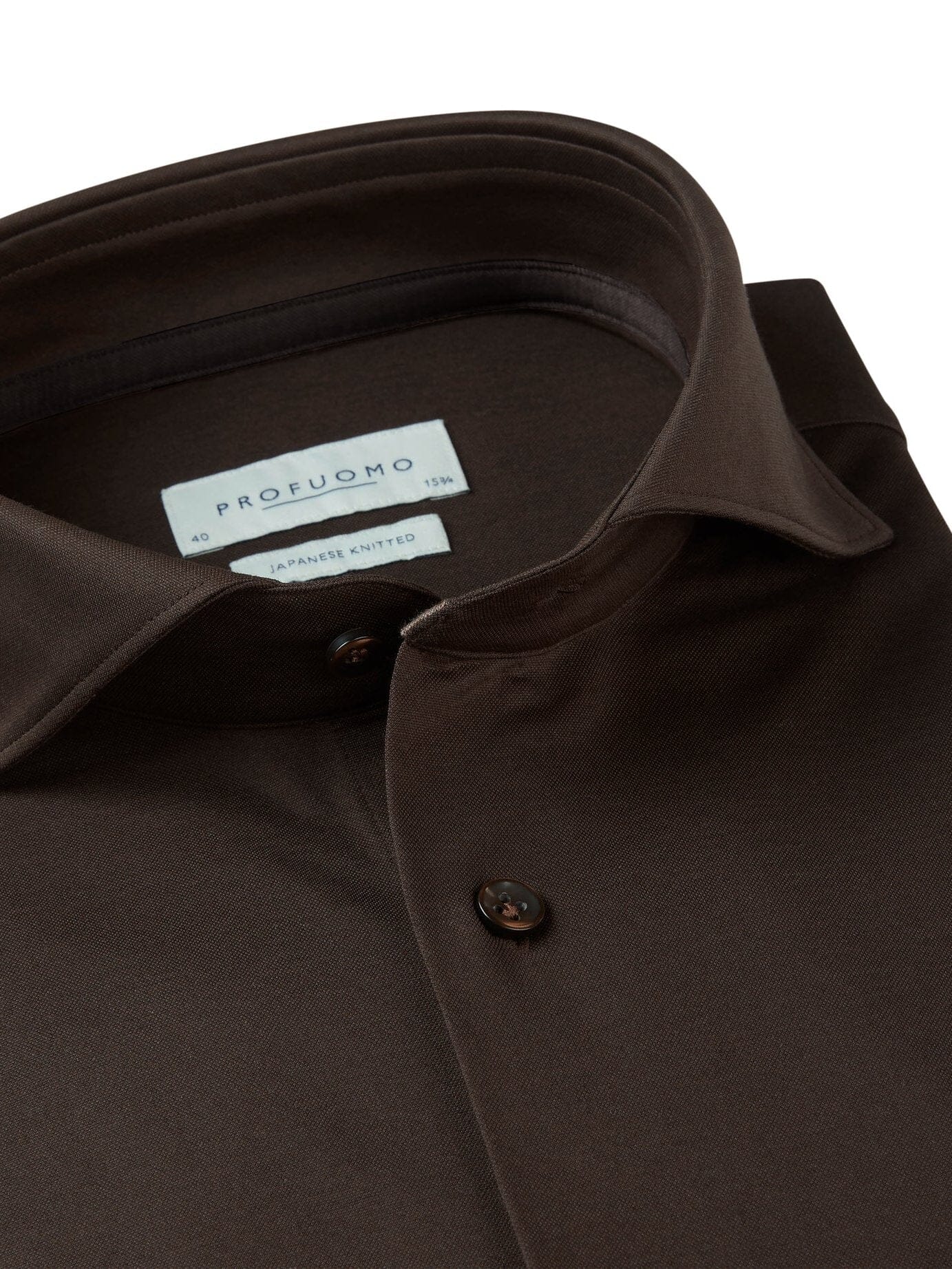 PROFUOMO - Hemd Japanese Knitted Donkerbruin Hemden Profuomo 