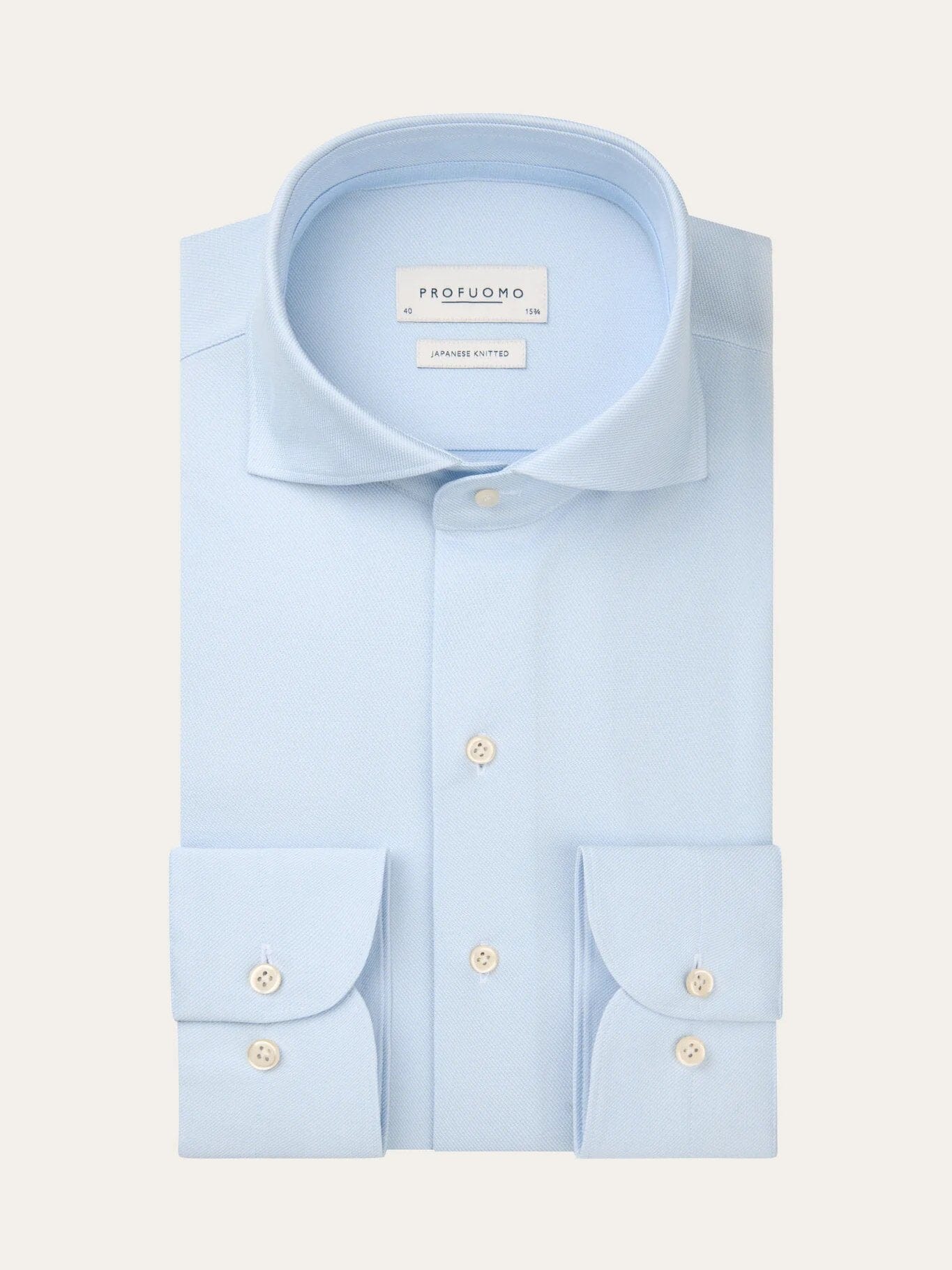 PROFUOMO - Hemd Japanese Knitted Lichtblauw Hemden Profuomo 