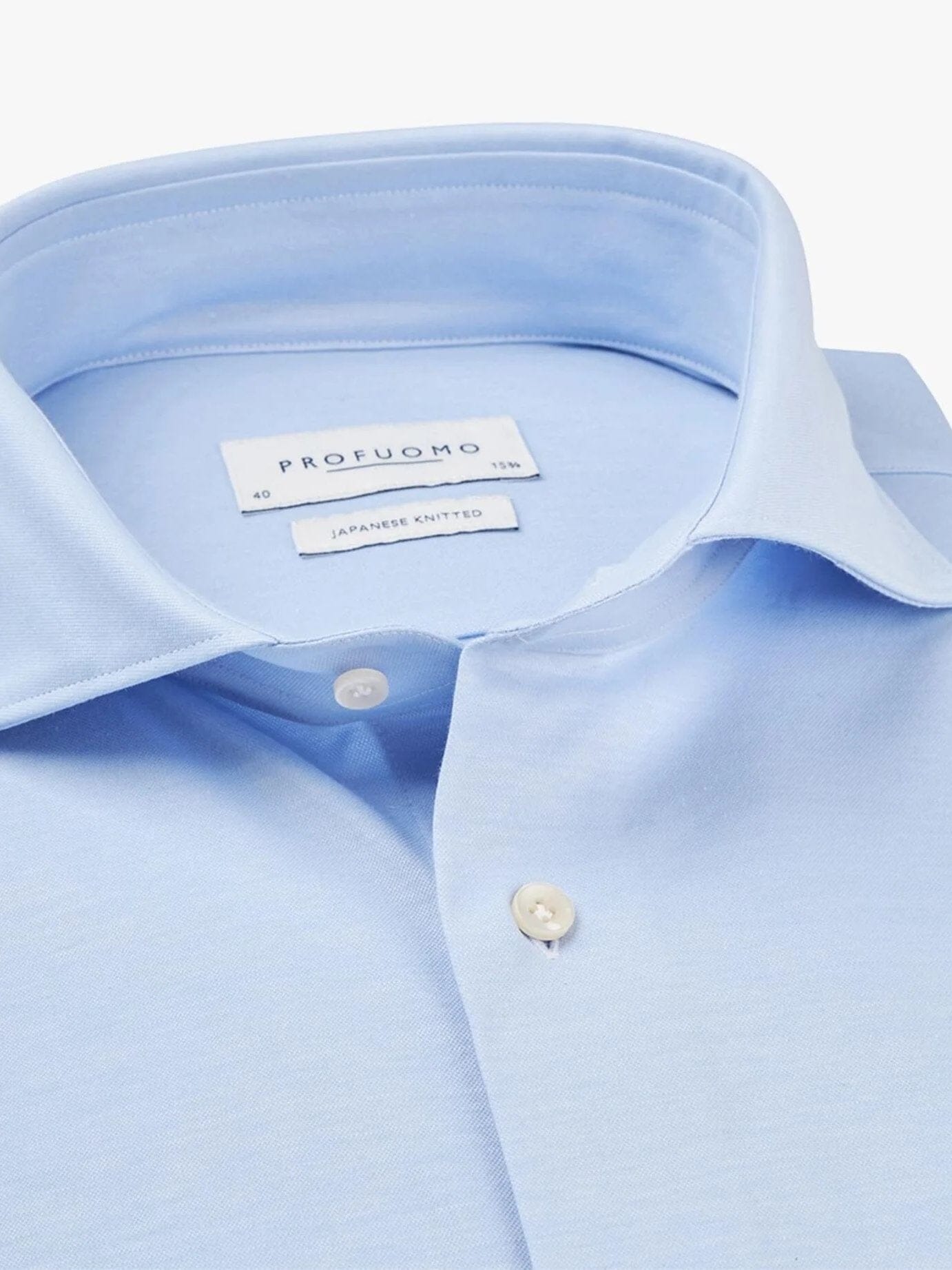 PROFUOMO - Hemd Japanese Knitted Lichtblauw Hemden Profuomo 