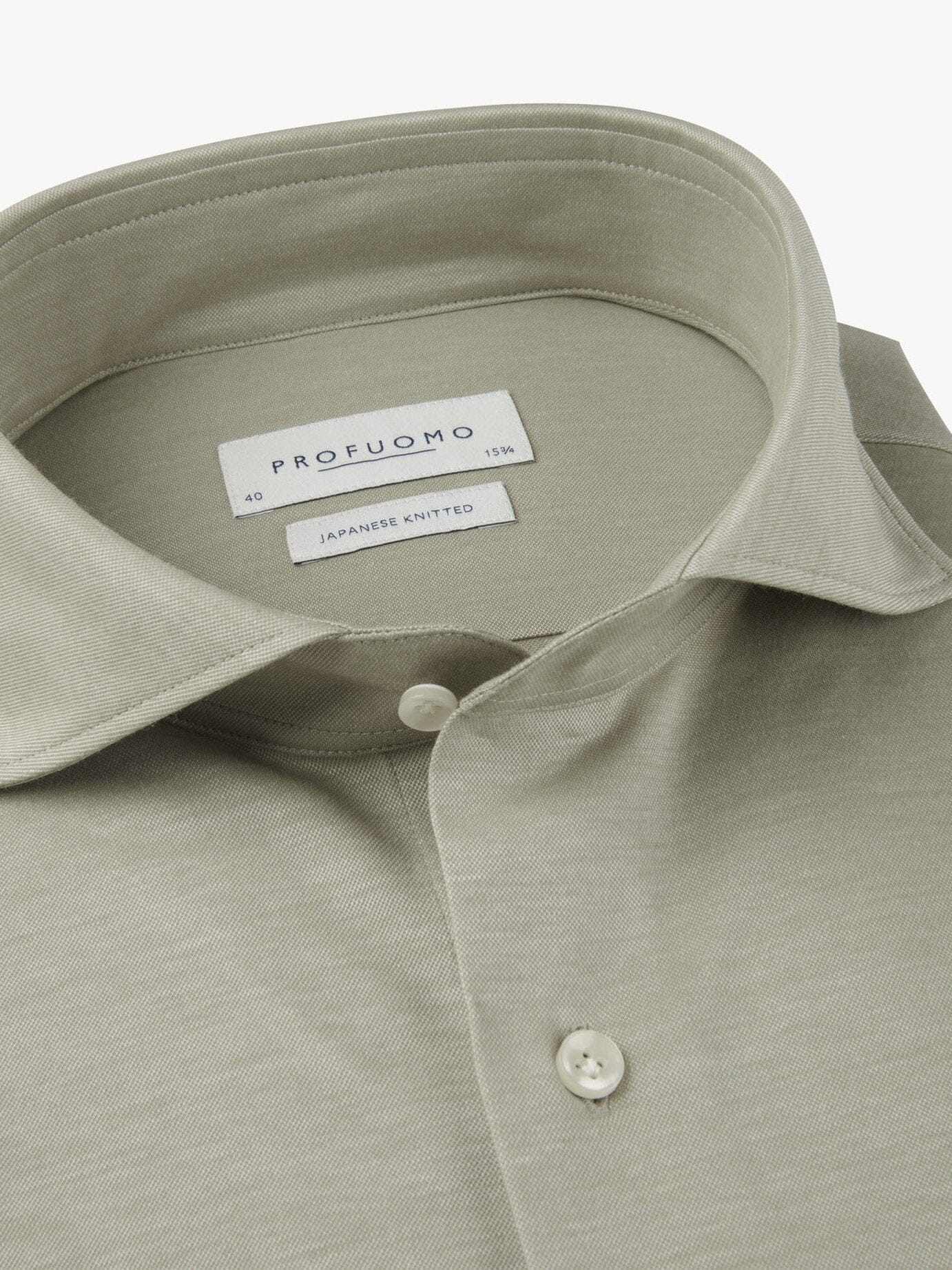 PROFUOMO - Hemd Japanese Knitted Lichtgroen Hemden Profuomo 