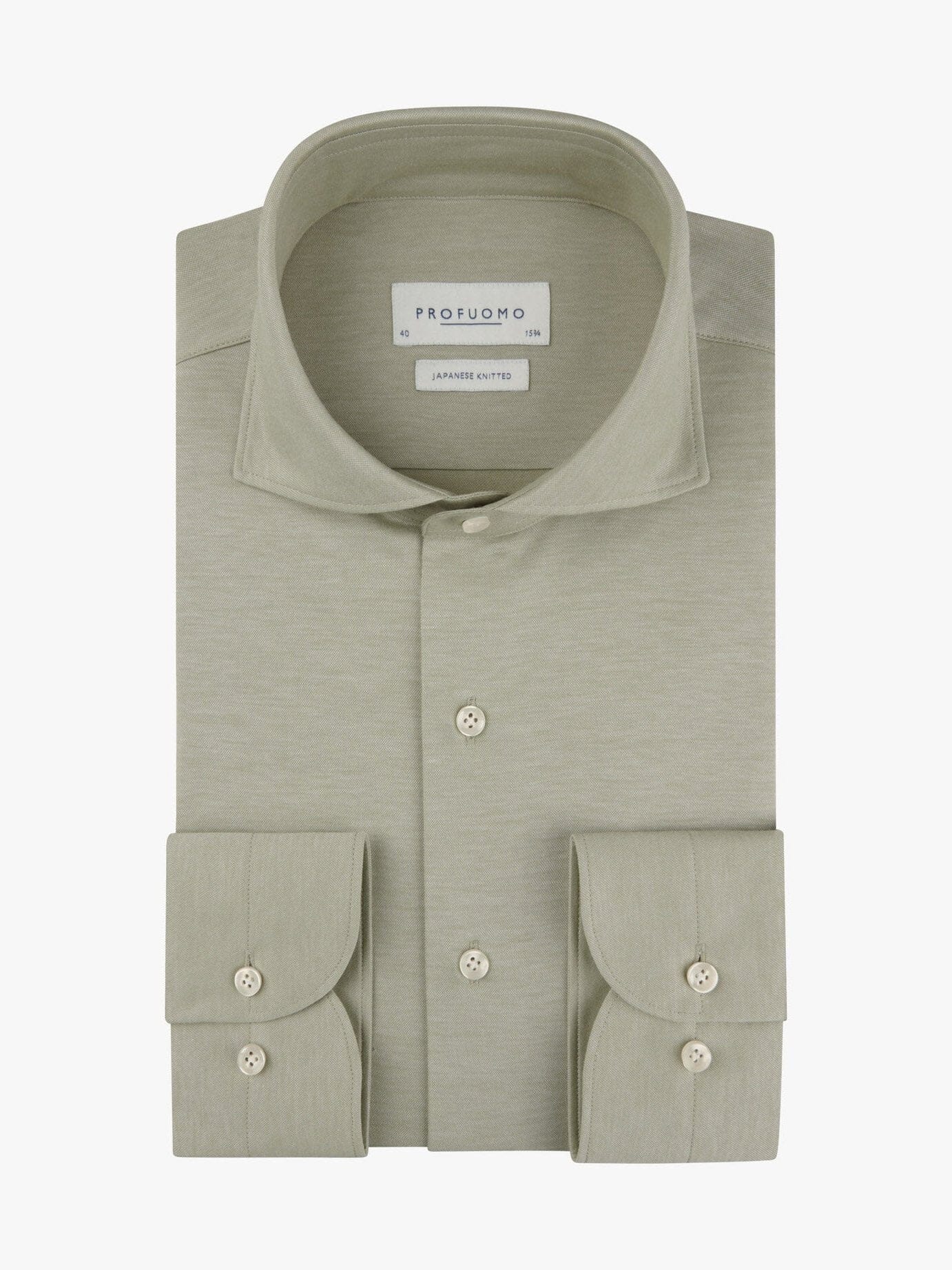 PROFUOMO - Hemd Japanese Knitted Lichtgroen Hemden Profuomo 