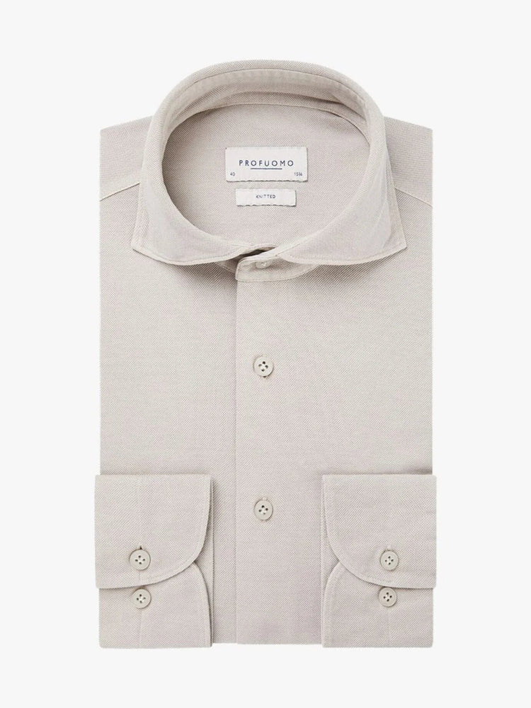 PROFUOMO - Hemd Knitted Casual Beige Hemden Profuomo 