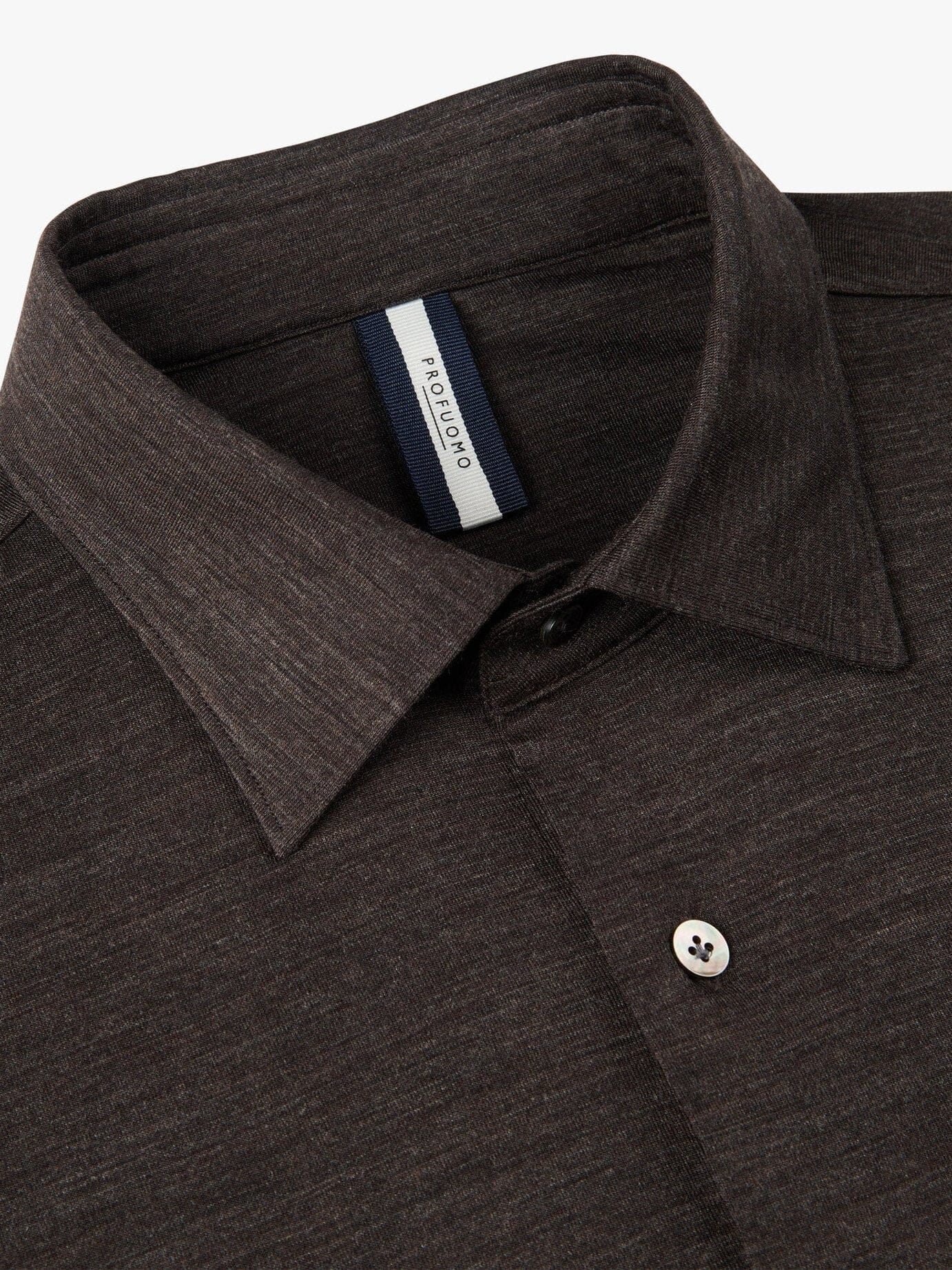 PROFUOMO - Hemd Merino Donkerbruin Hemden Profuomo 