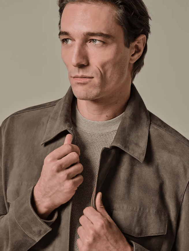 PROFUOMO - Lichtbruine Suede jas Jassen Profuomo 