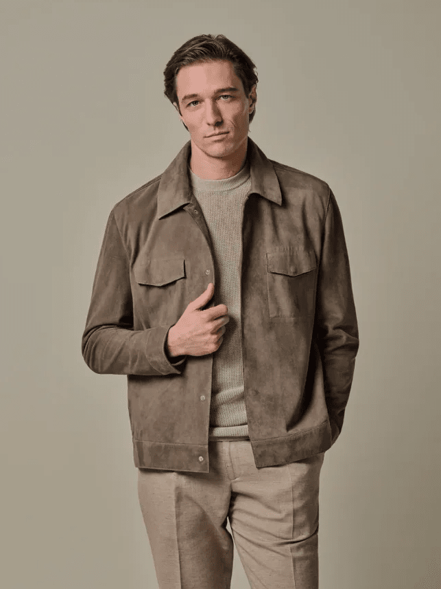 PROFUOMO - Lichtbruine Suede jas Jassen Profuomo 