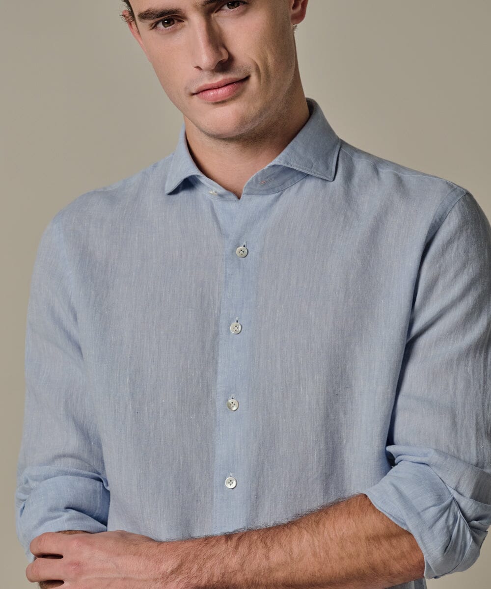 
                  
                    PROFUOMO - Light blue linen shirt Hemden Profuomo 
                  
                