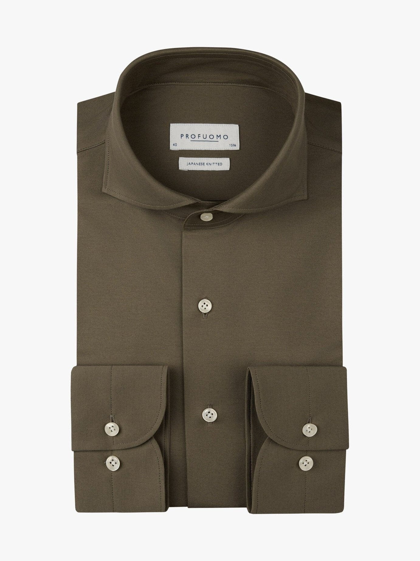 PROFUOMO - Light Brown Japanese Knitted Shirt Hemden Profuomo 