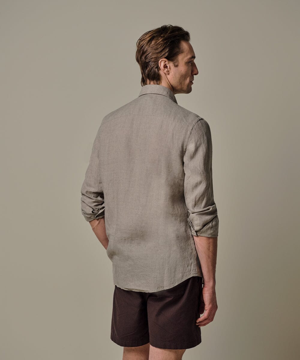 
                  
                    PROFUOMO - Linnen Hemd Dark Beige Hemden Profuomo 
                  
                