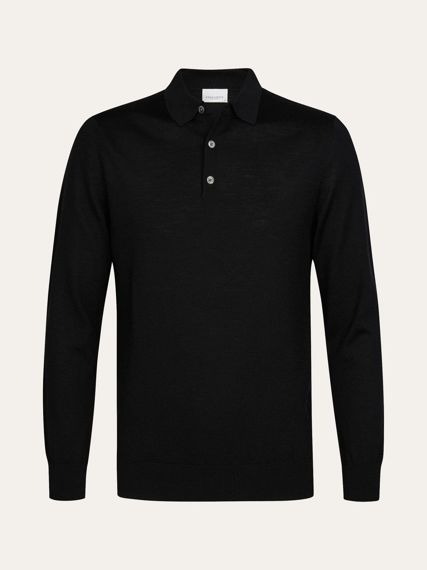 
                  
                    PROFUOMO - Longsleeve Merino Polo Zwart Truien Profuomo 
                  
                