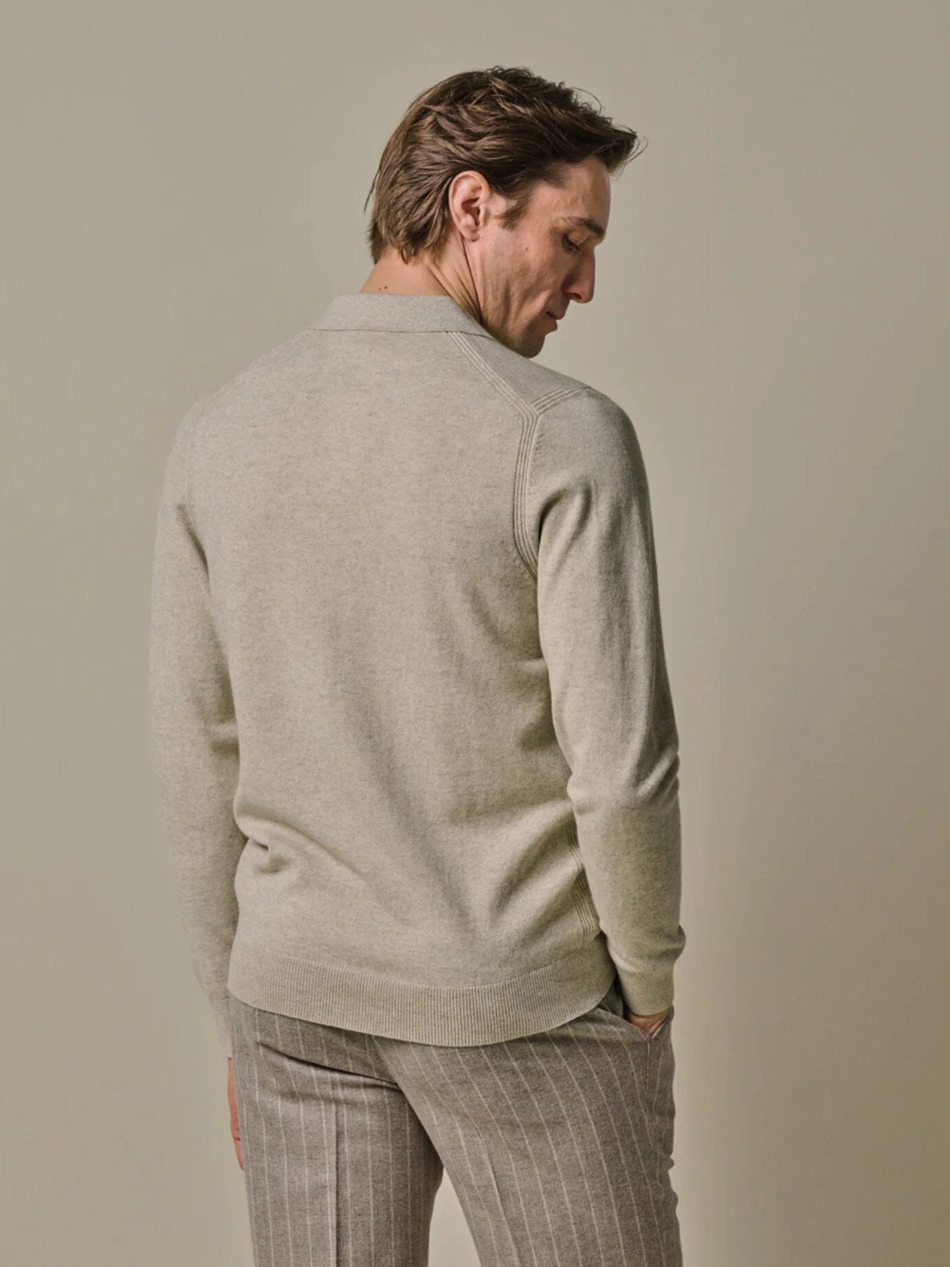 
                  
                    PROFUOMO - Longsleeve Polo Beige Truien Profuomo 
                  
                