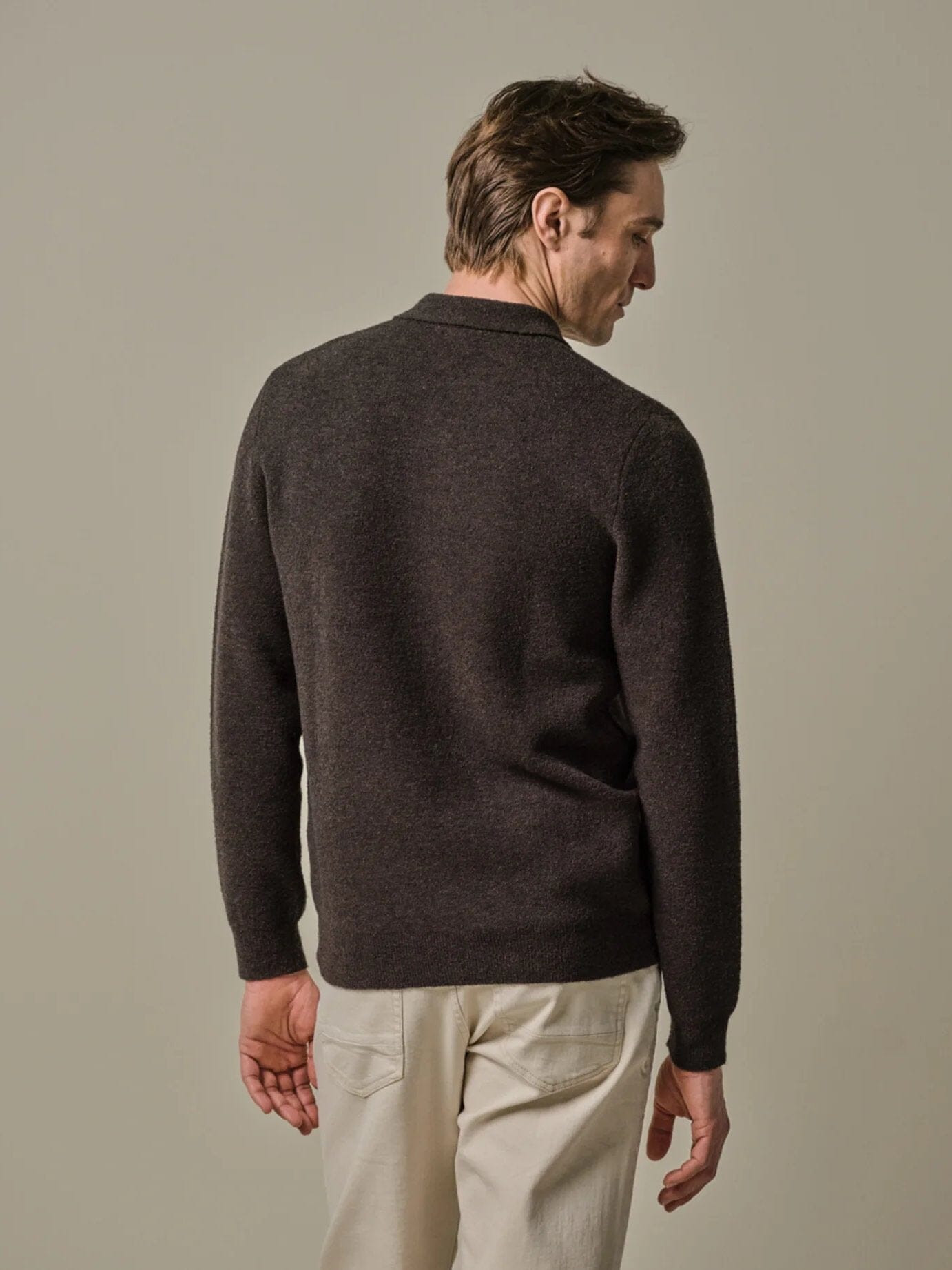 
                  
                    PROFUOMO - Longsleeve Polo Boiled Wool Donkerbruin Truien Profuomo 
                  
                