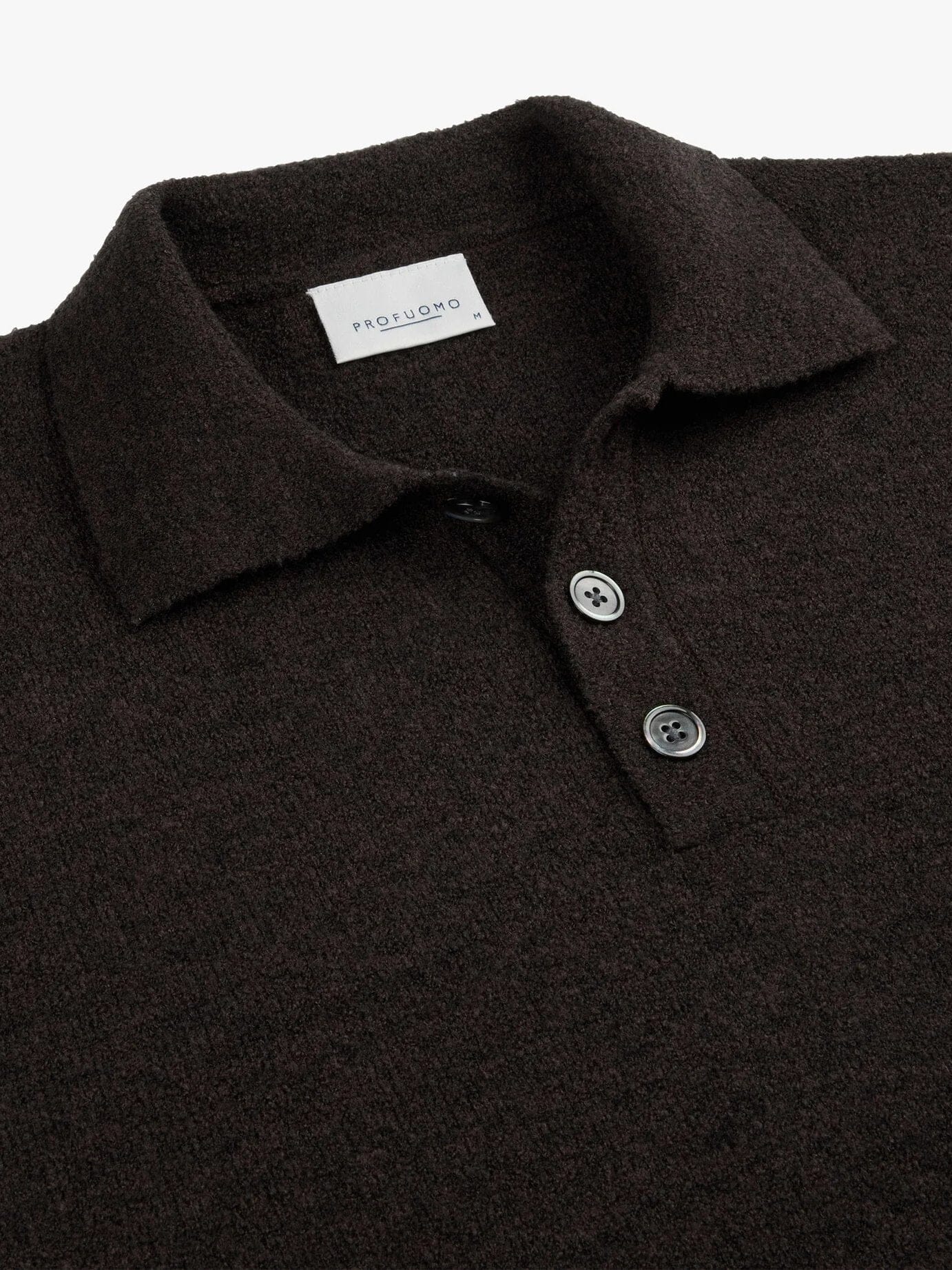 
                  
                    PROFUOMO - Longsleeve Polo Boiled Wool Donkerbruin Truien Profuomo 
                  
                