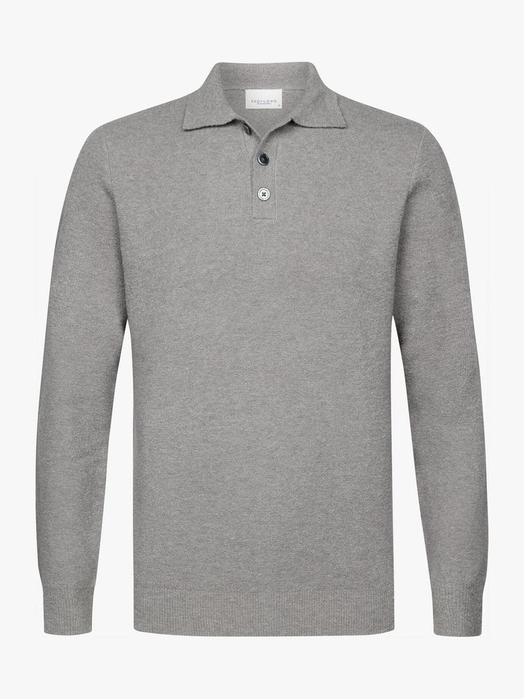 
                  
                    PROFUOMO - Longsleeve Polo Boiled Wool Grijs Truien Profuomo 
                  
                