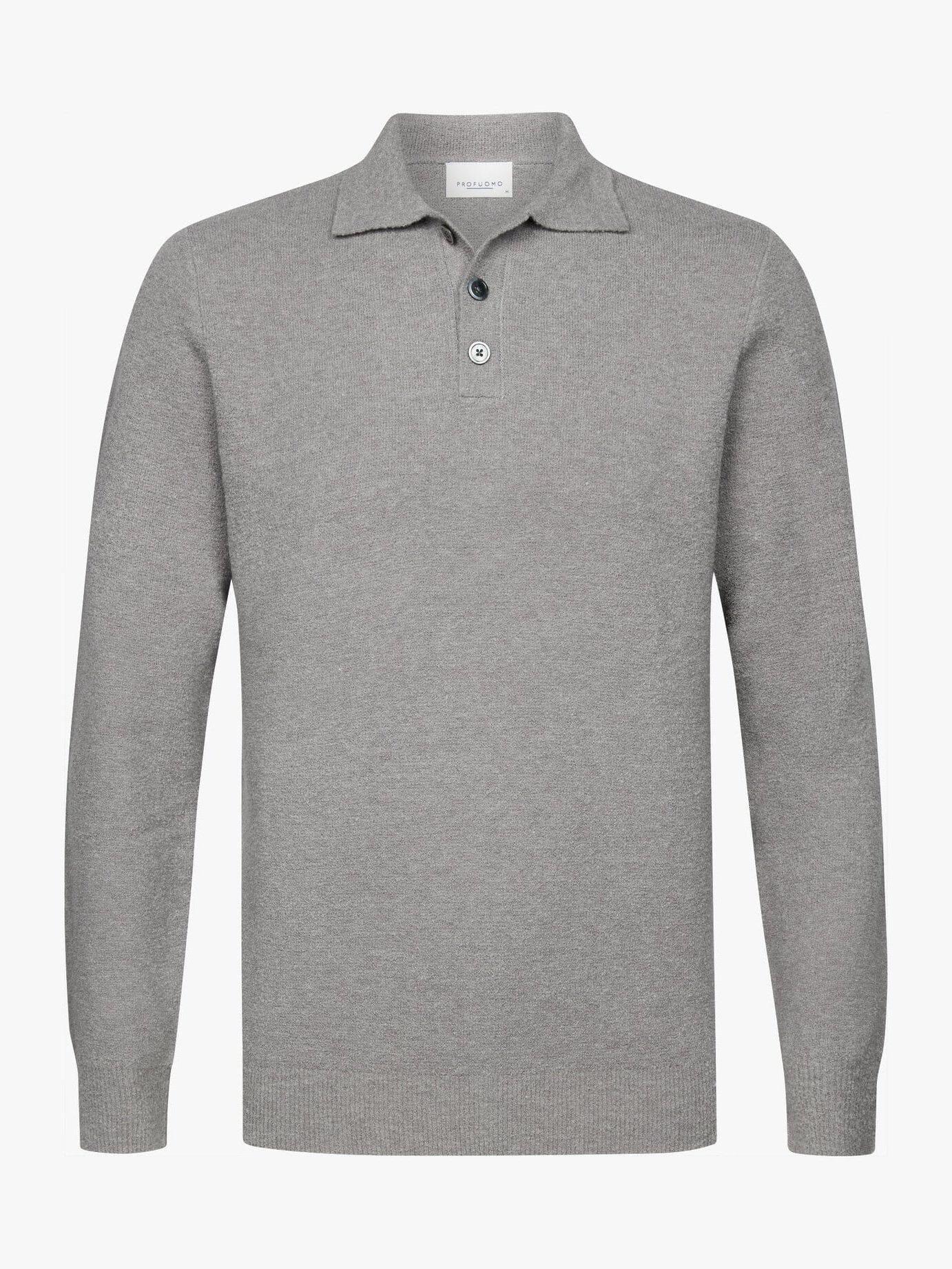 
                  
                    PROFUOMO - Longsleeve Polo Boiled Wool Grijs Truien Profuomo 
                  
                