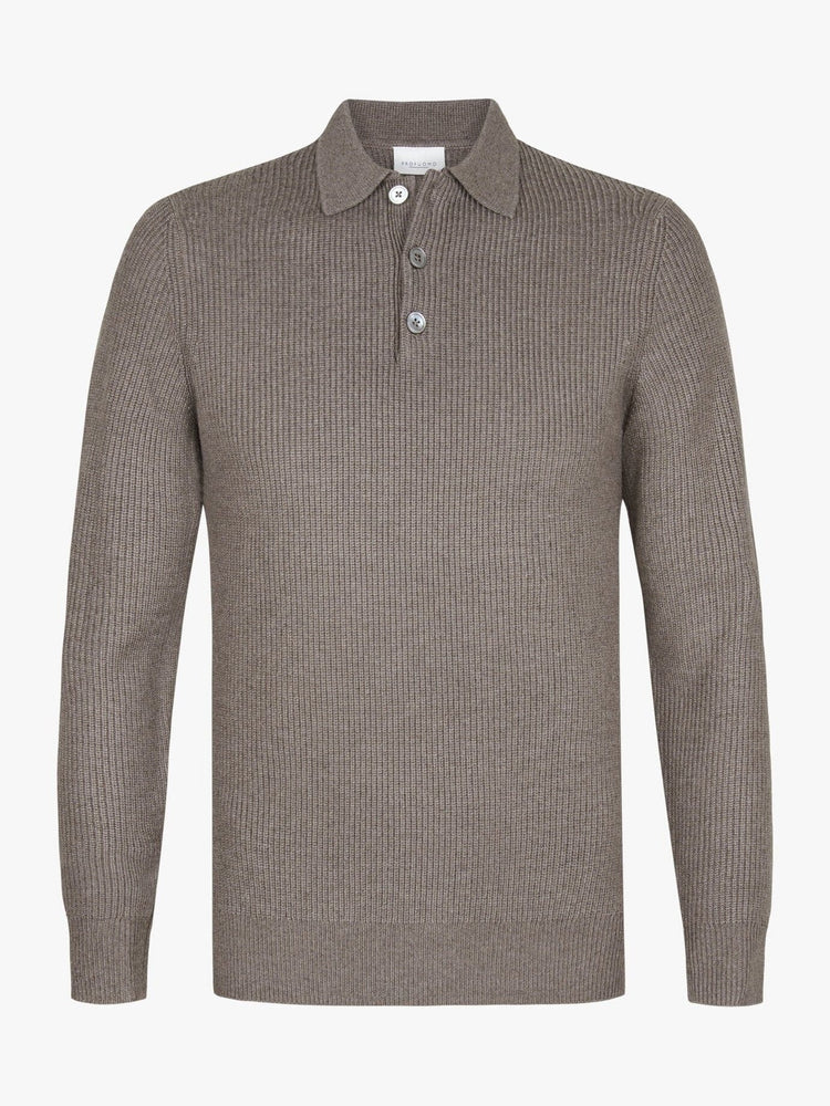 
                  
                    PROFUOMO - Longsleeve Polo Bruin Truien Profuomo 
                  
                