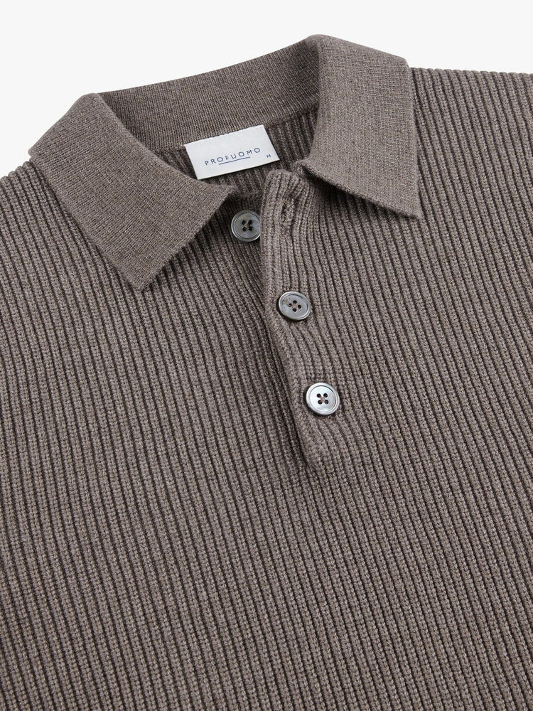 
                  
                    PROFUOMO - Longsleeve Polo Bruin Truien Profuomo 
                  
                