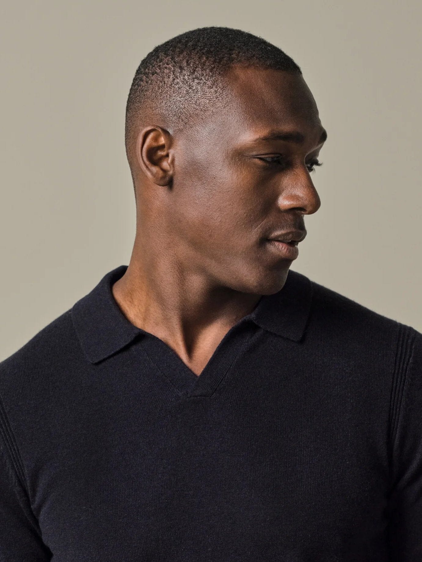 PROFUOMO - Longsleeve Polo Navy Truien Profuomo 