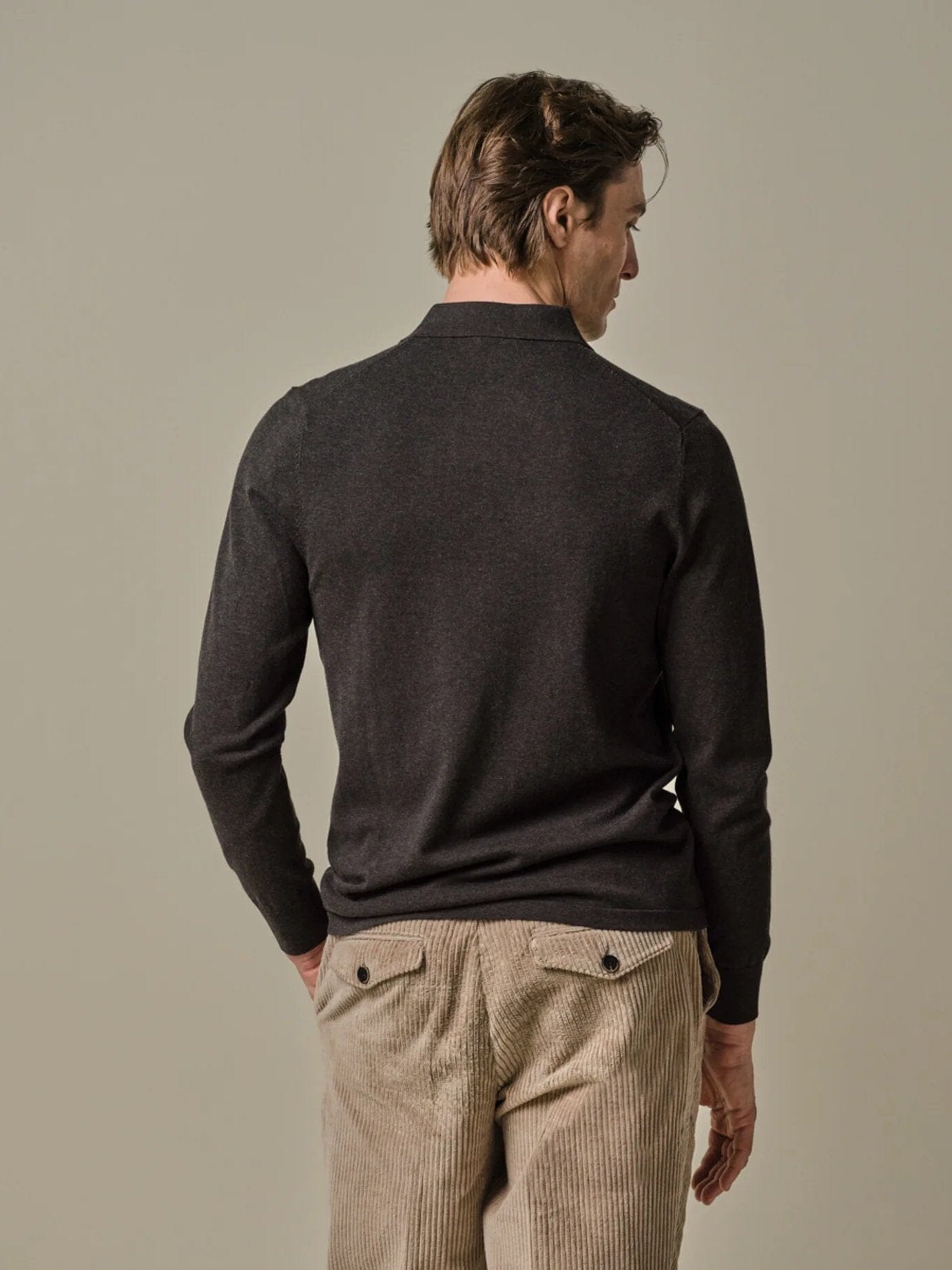 
                  
                    PROFUOMO - Longsleeve Zip Polo Bruin Truien Profuomo 
                  
                