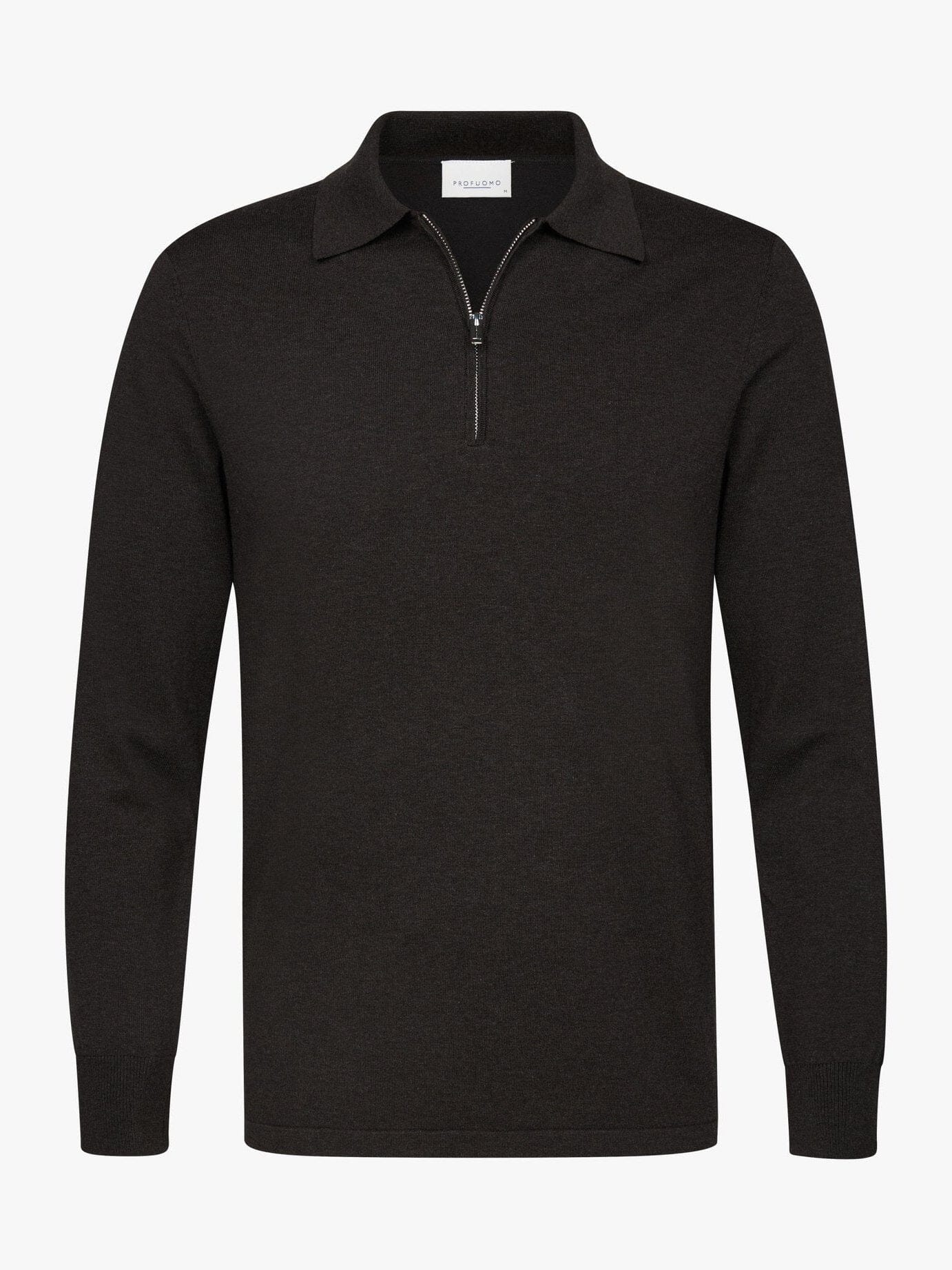 
                  
                    PROFUOMO - Longsleeve Zip Polo Bruin Truien Profuomo 
                  
                