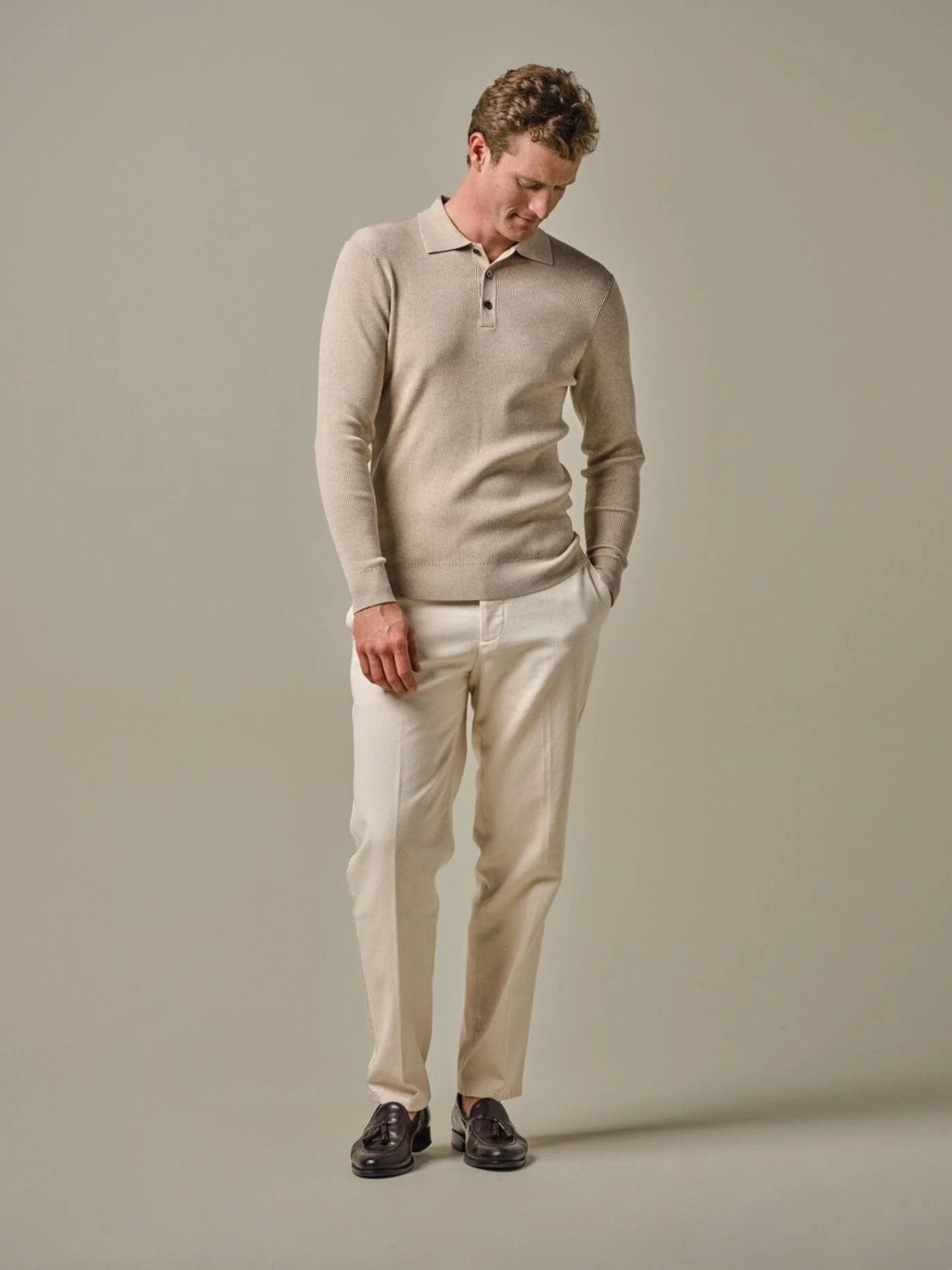 
                  
                    PROFUOMO - Luxury Basic Polo Sand Truien Profuomo 
                  
                