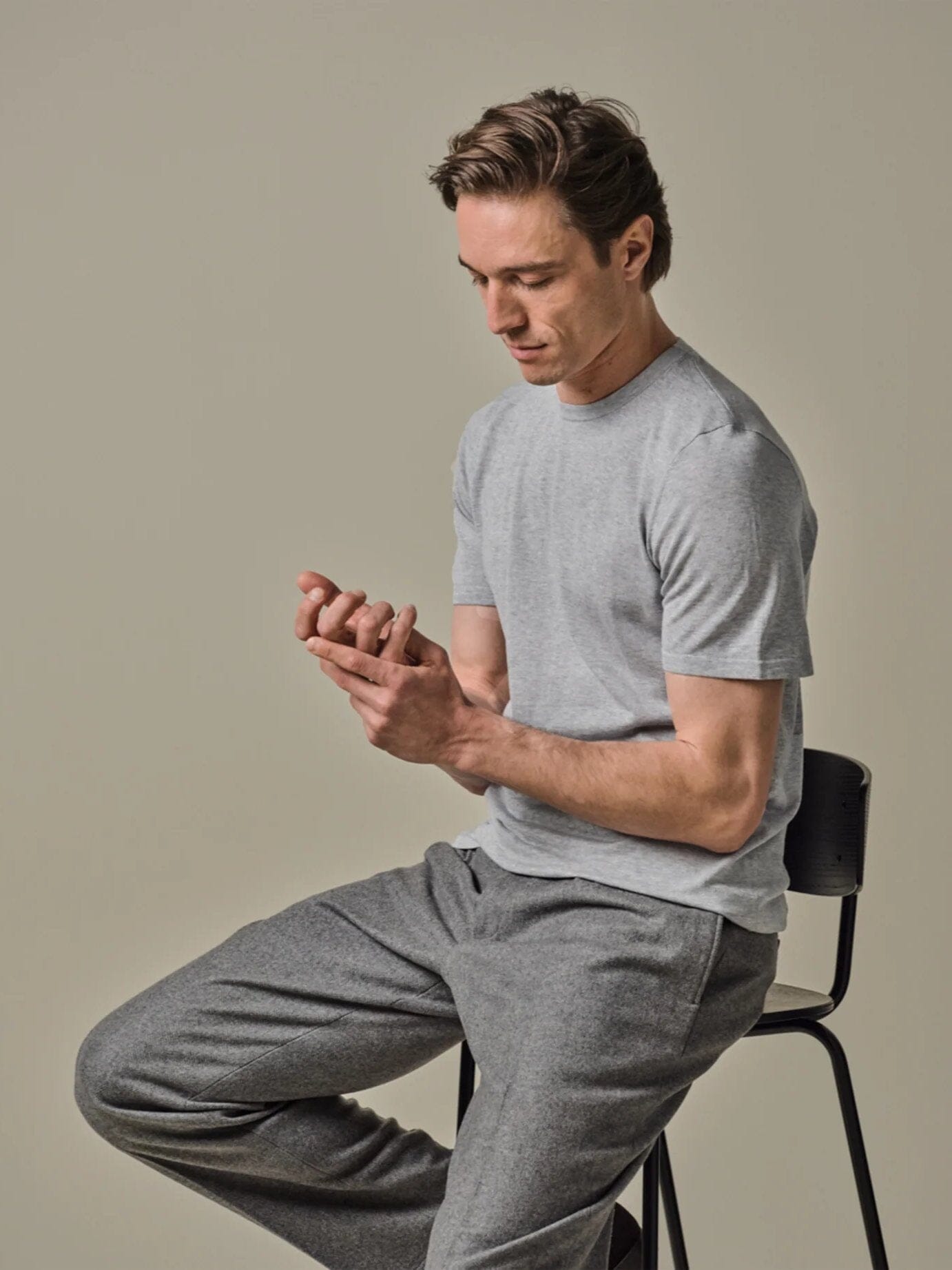 PROFUOMO - Luxury Basic T-Shirt Grijs T-shirts Profuomo 